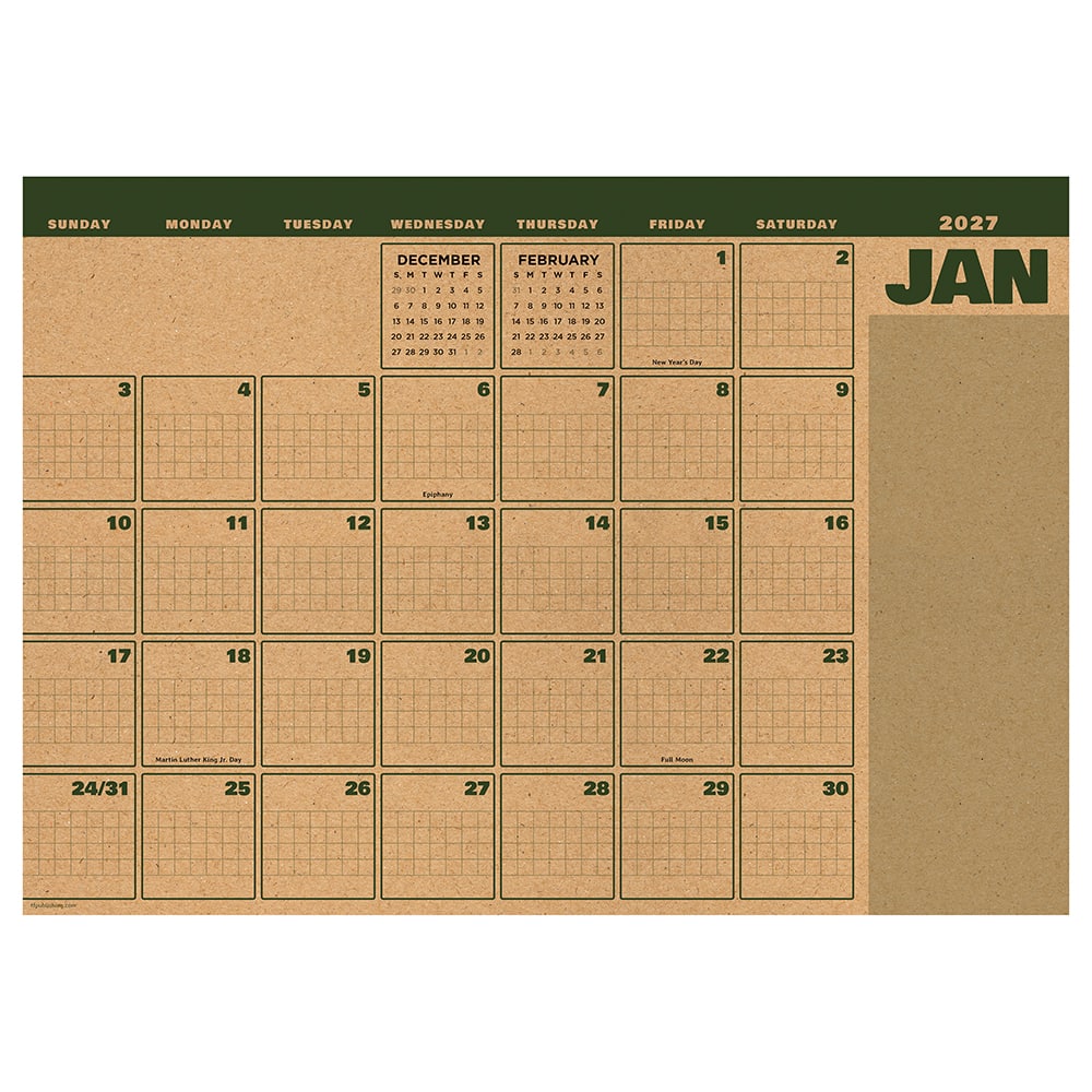 2027 Trail + Timber Medium Desk Pad Monthly Blotter Calendar