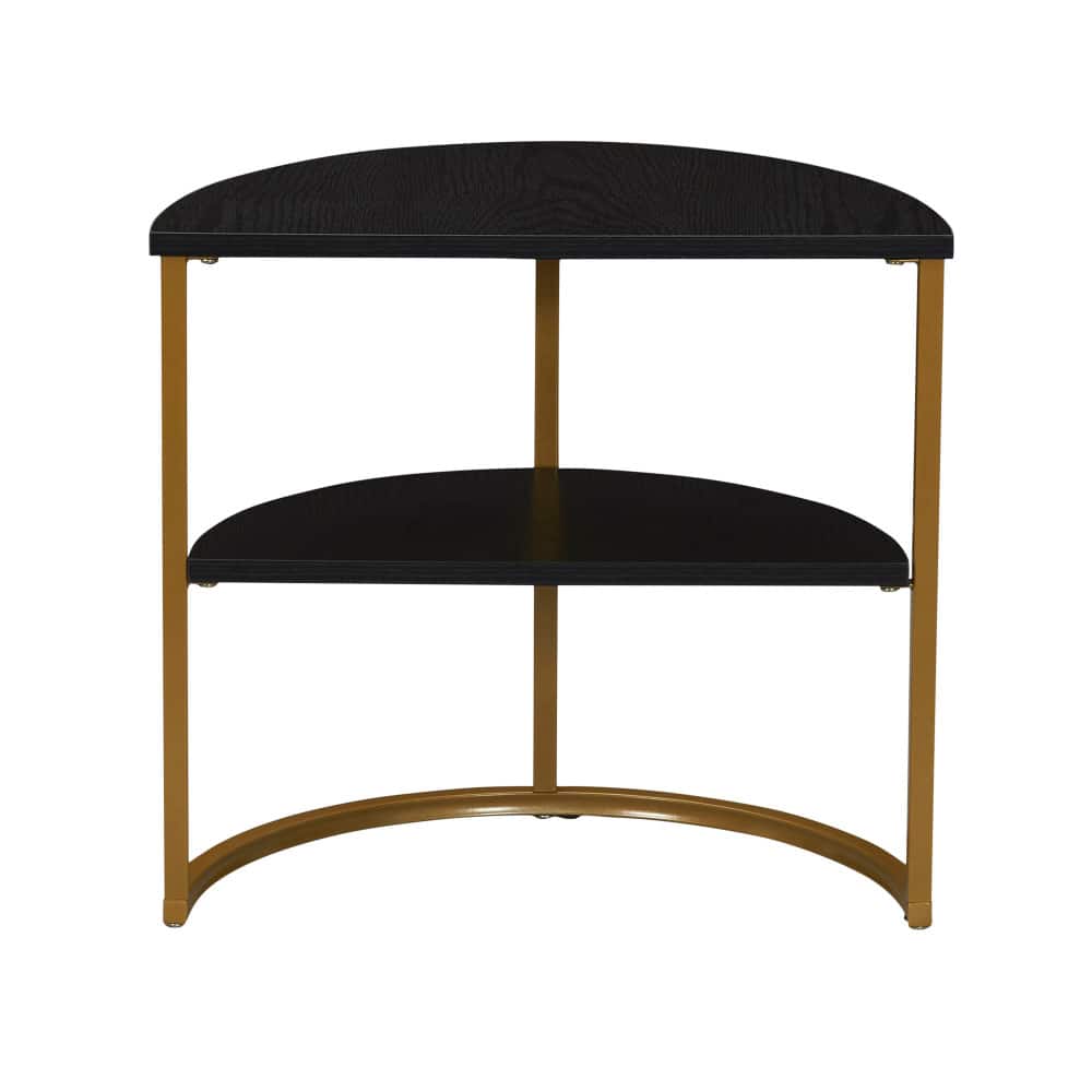 Household Essentials 18" 2-Tier Half Moon End Table