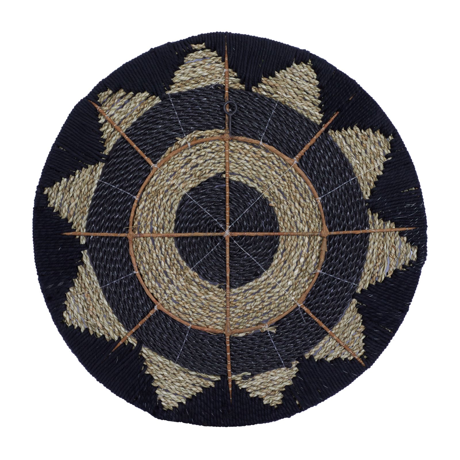 Set of 3 Black Cotton Rustic Wall Decor 24", 20", 16"