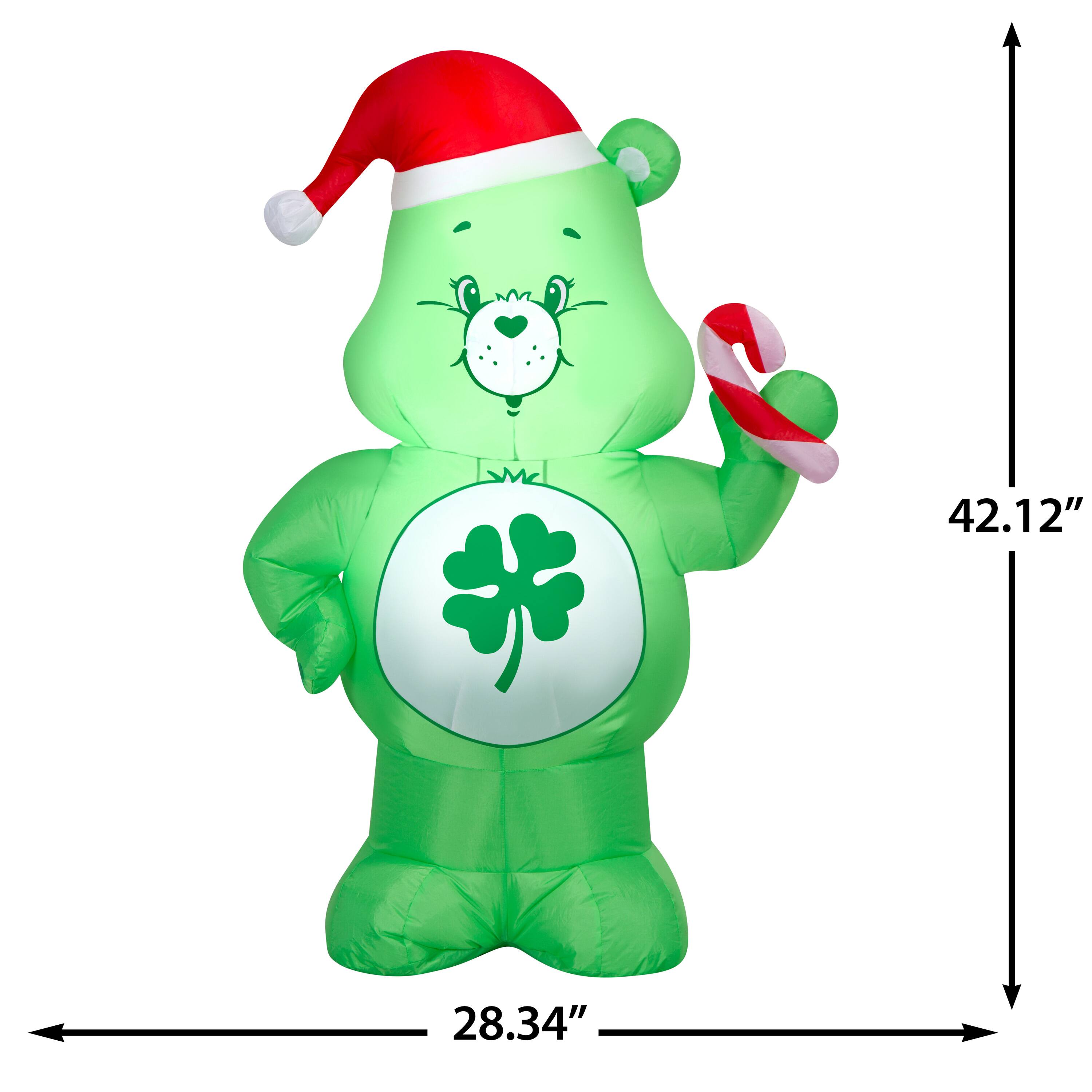 3.5ft. Airblown® Inflatable CloudCo Good Luck in Santa Hat with Candy Cane Christmas Light Scene