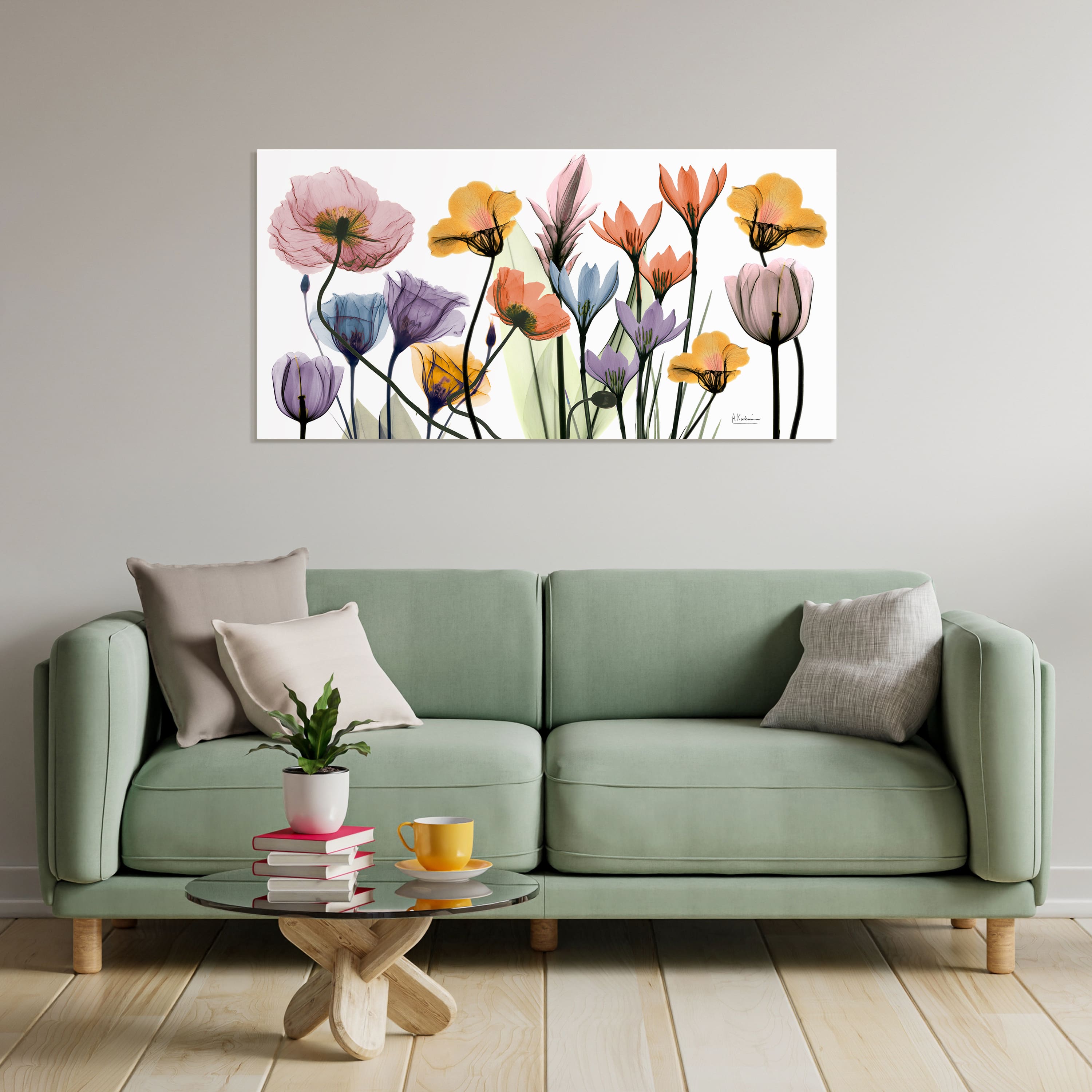 Empire Art Direct 24" x 48" Flowerscape Portrait Frameless Printed Tempered Glass Wall Art