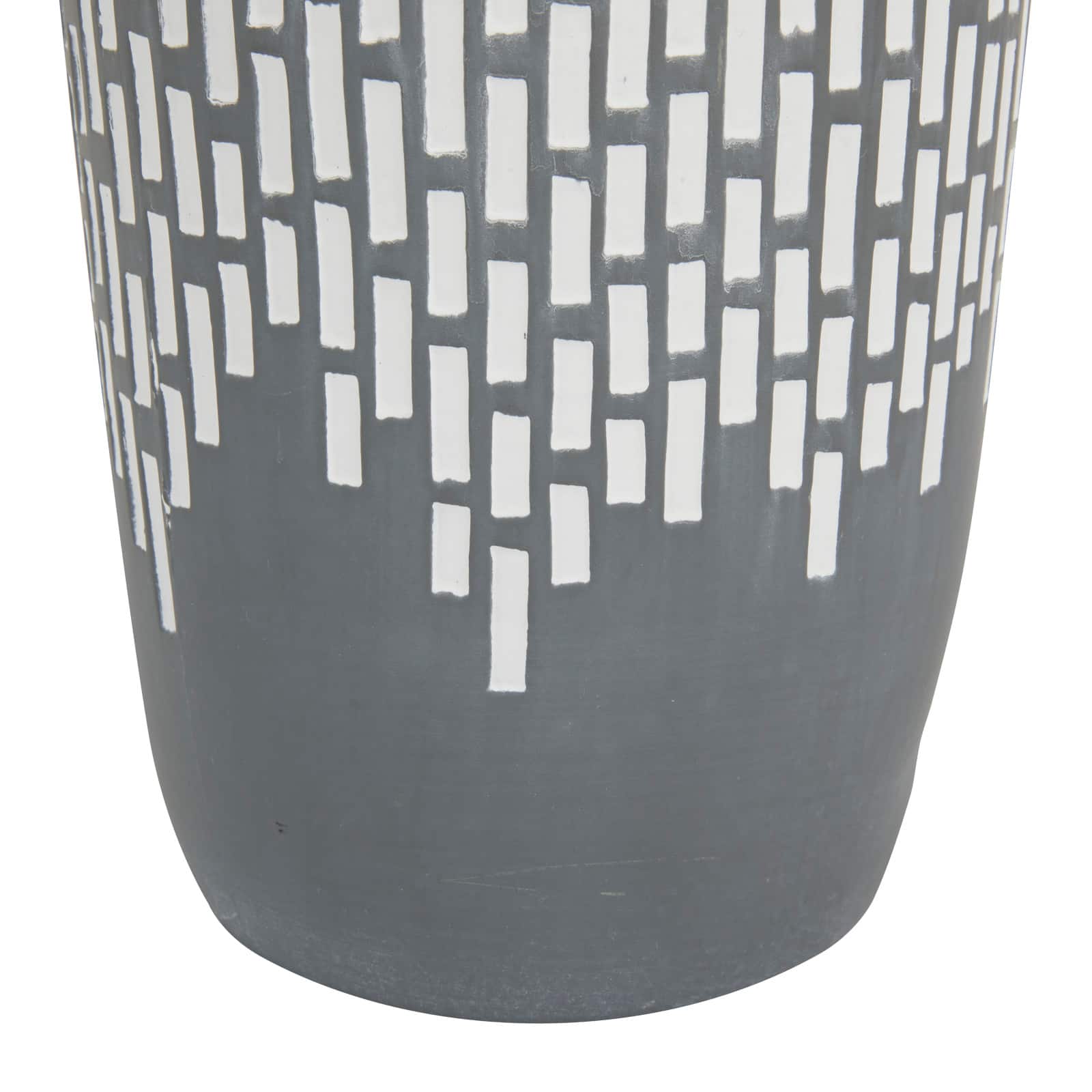 Set of 2 Gray Stoneware Modern Vases, 13" x 6" x 5"