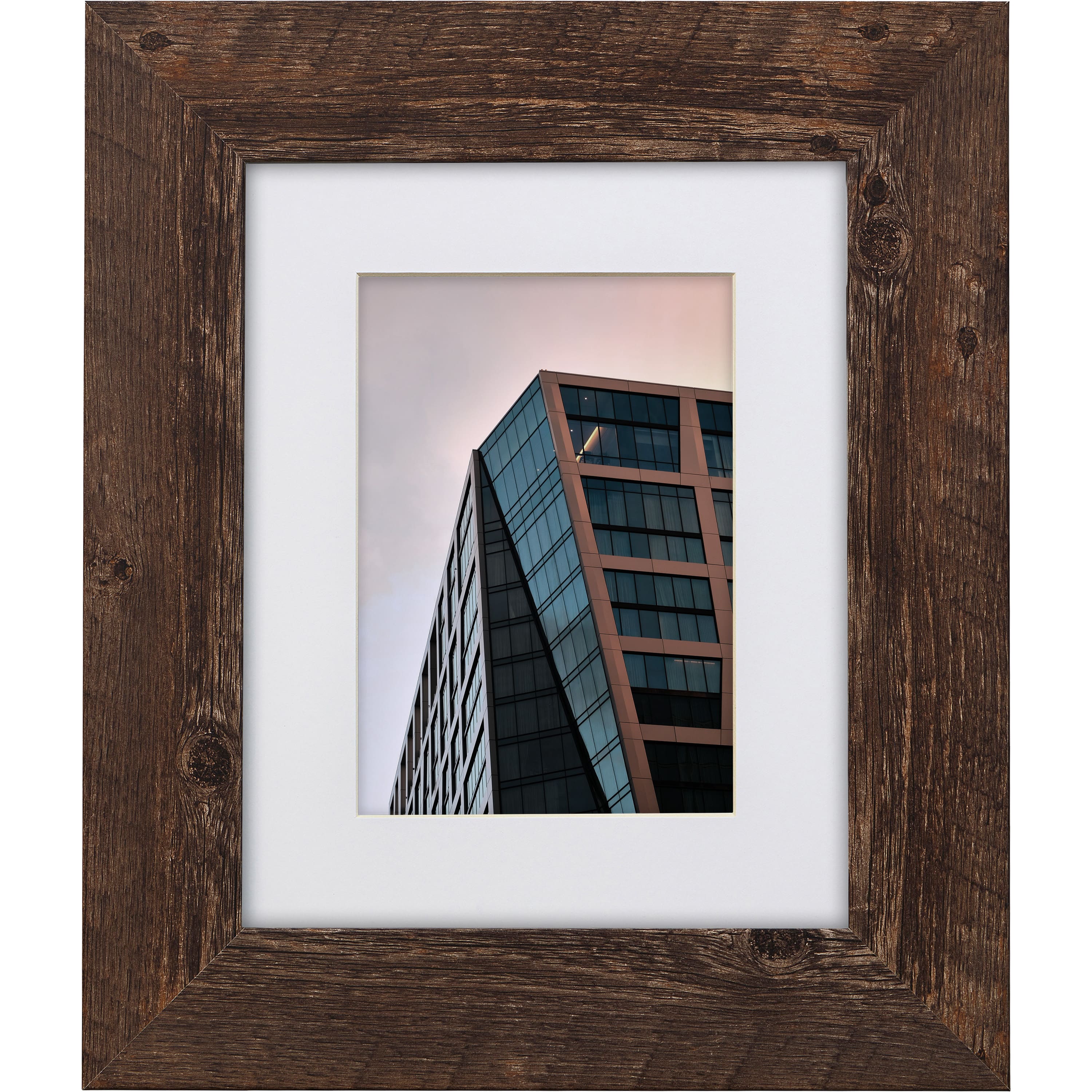 4 Pack Craig Frames American Barn Brown Oak Picture Frame with Mat