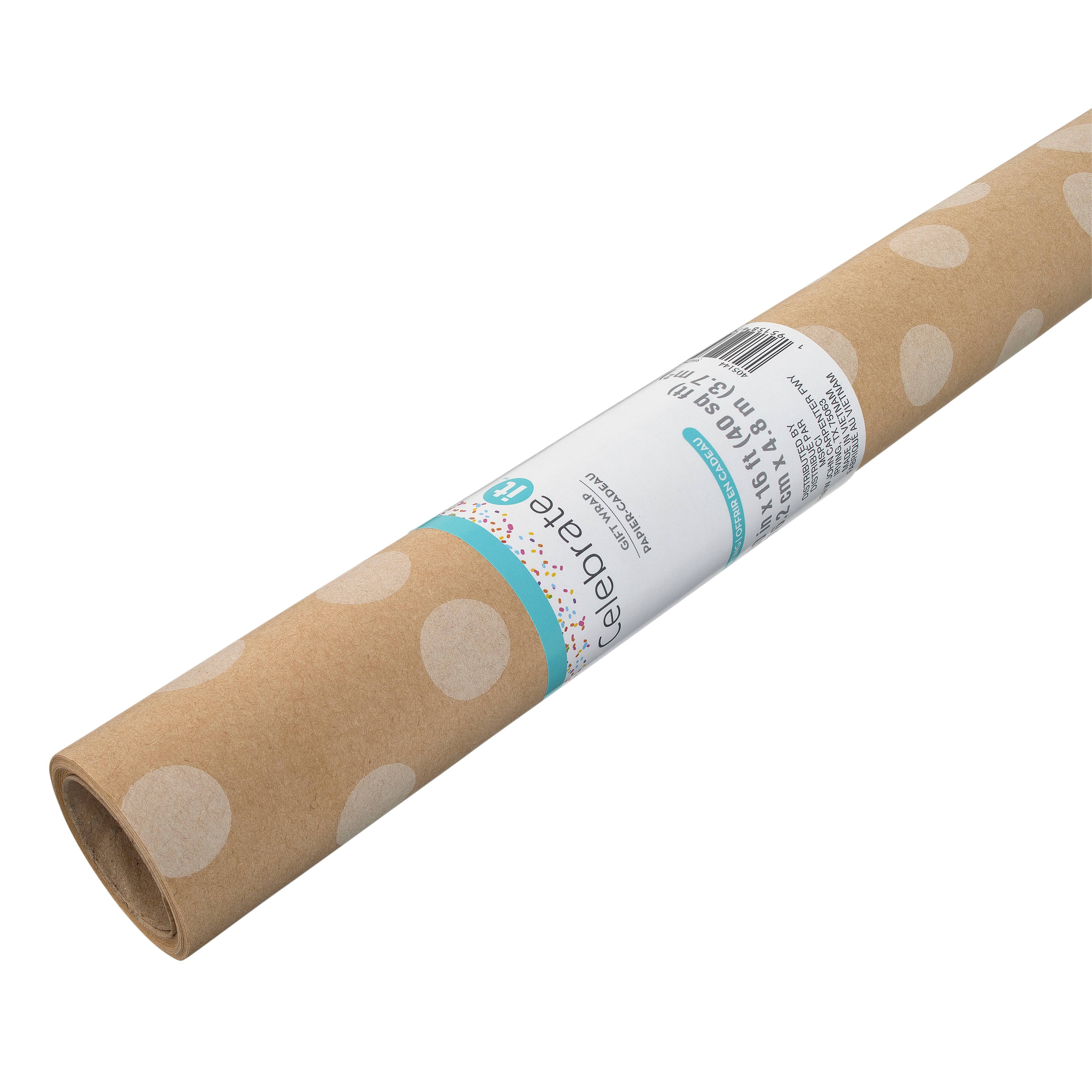 Kraft Polka Dot Gift Wrap by Celebrate It™