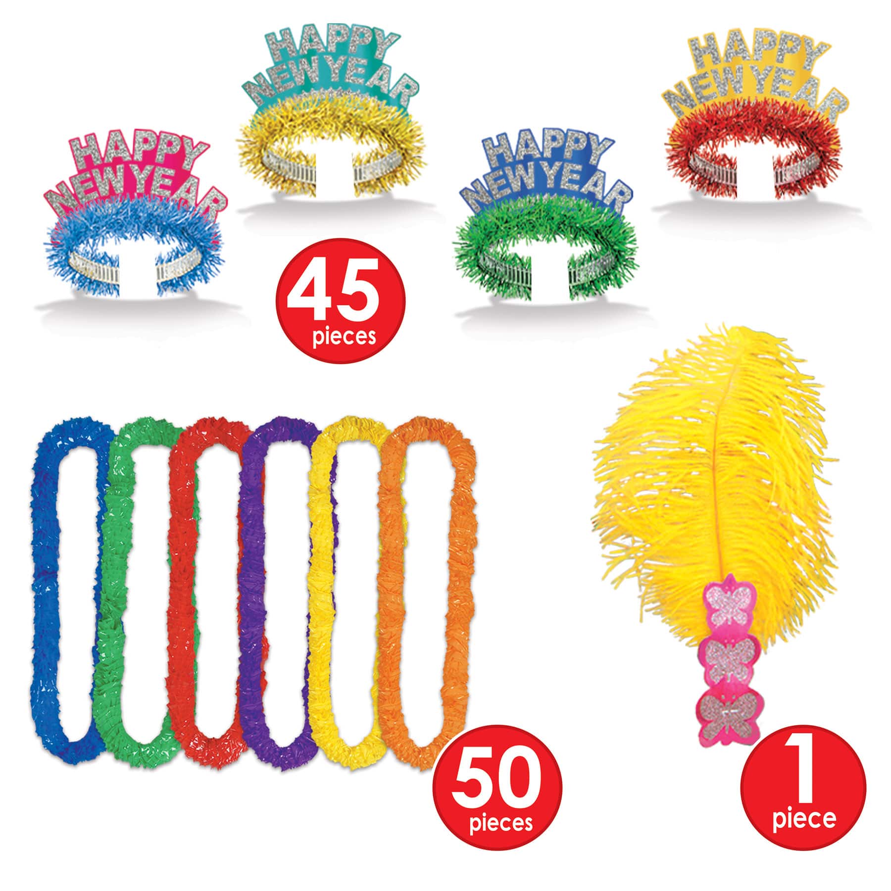 Beistle New Year Super Bonanza Deluxe Party Favor Kit for 100