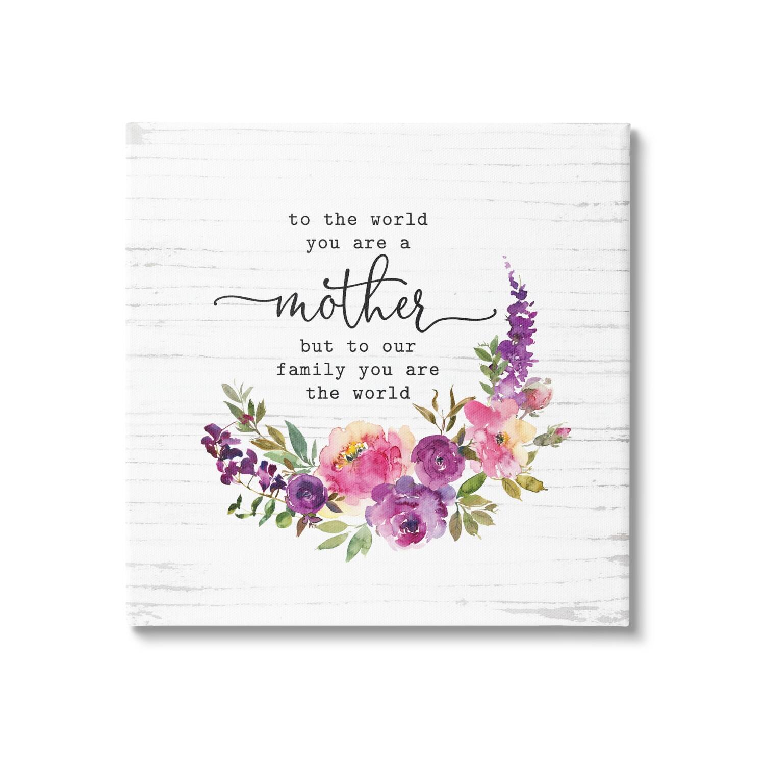 Stupell Industries Sentimental Mother's Day Flower Quote Watercolor Detail Canvas Wall Art