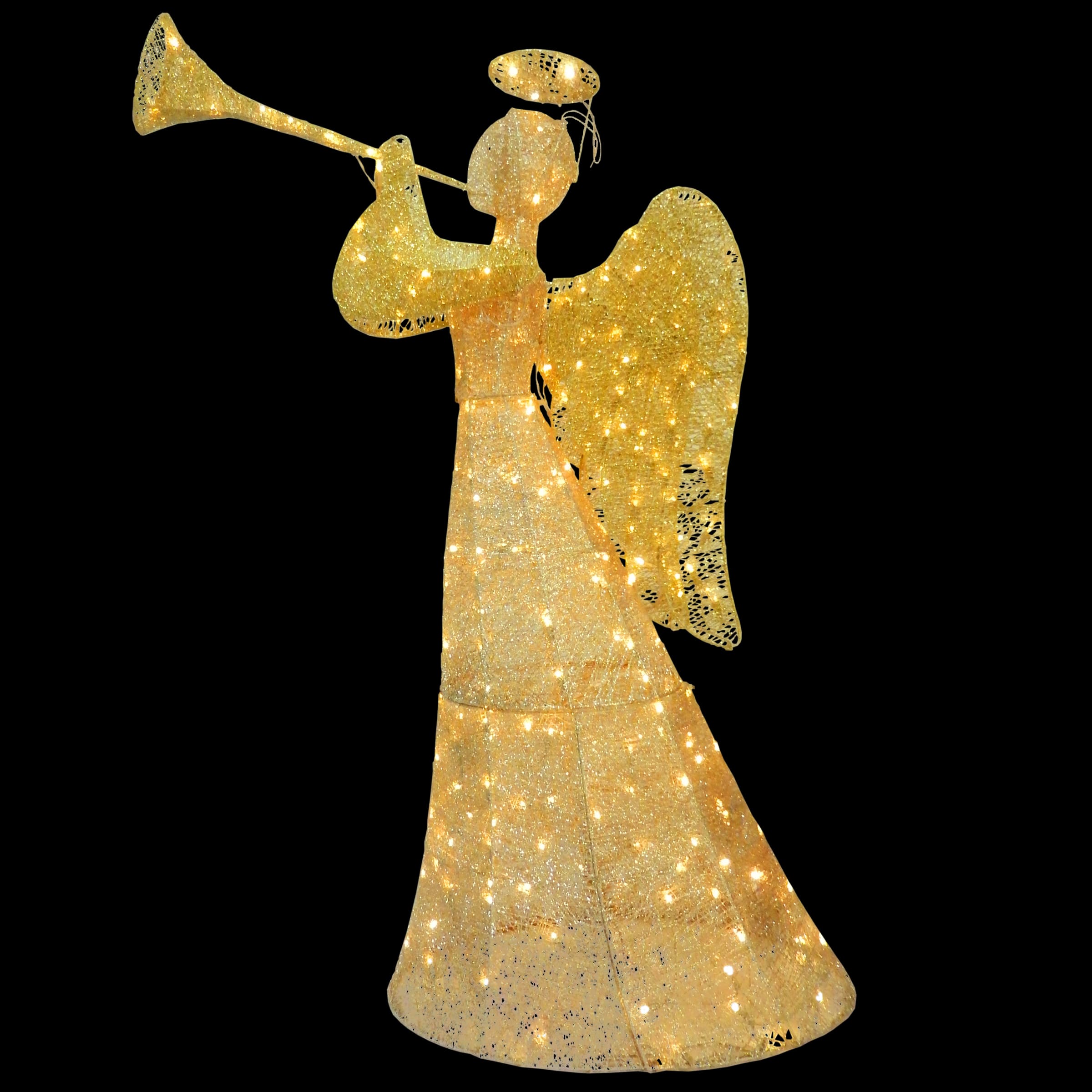 60" Champagne Angel Decoration, White LED Lights