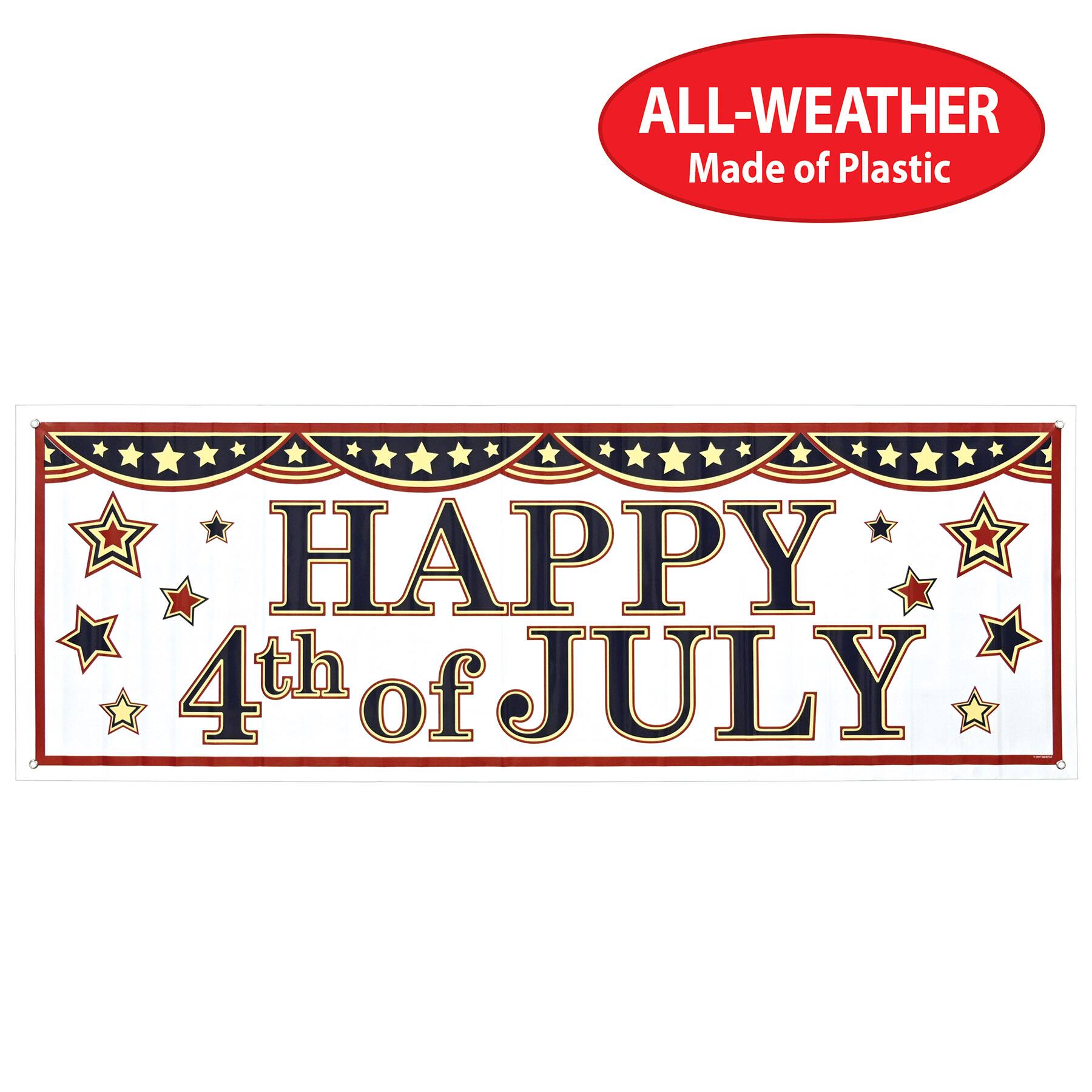 Beistle 5ft. x 21" 4th Of July Sign Banner