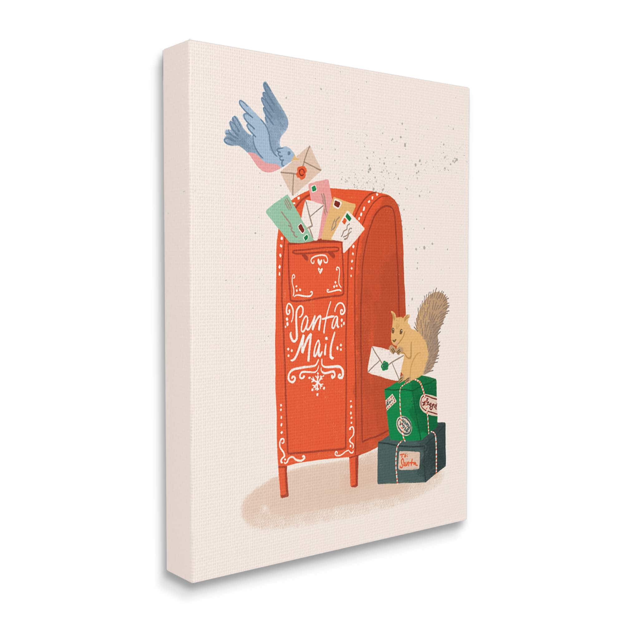 Stupell Industries Santa's Mail Postal Letters Animals Canvas Wall Art