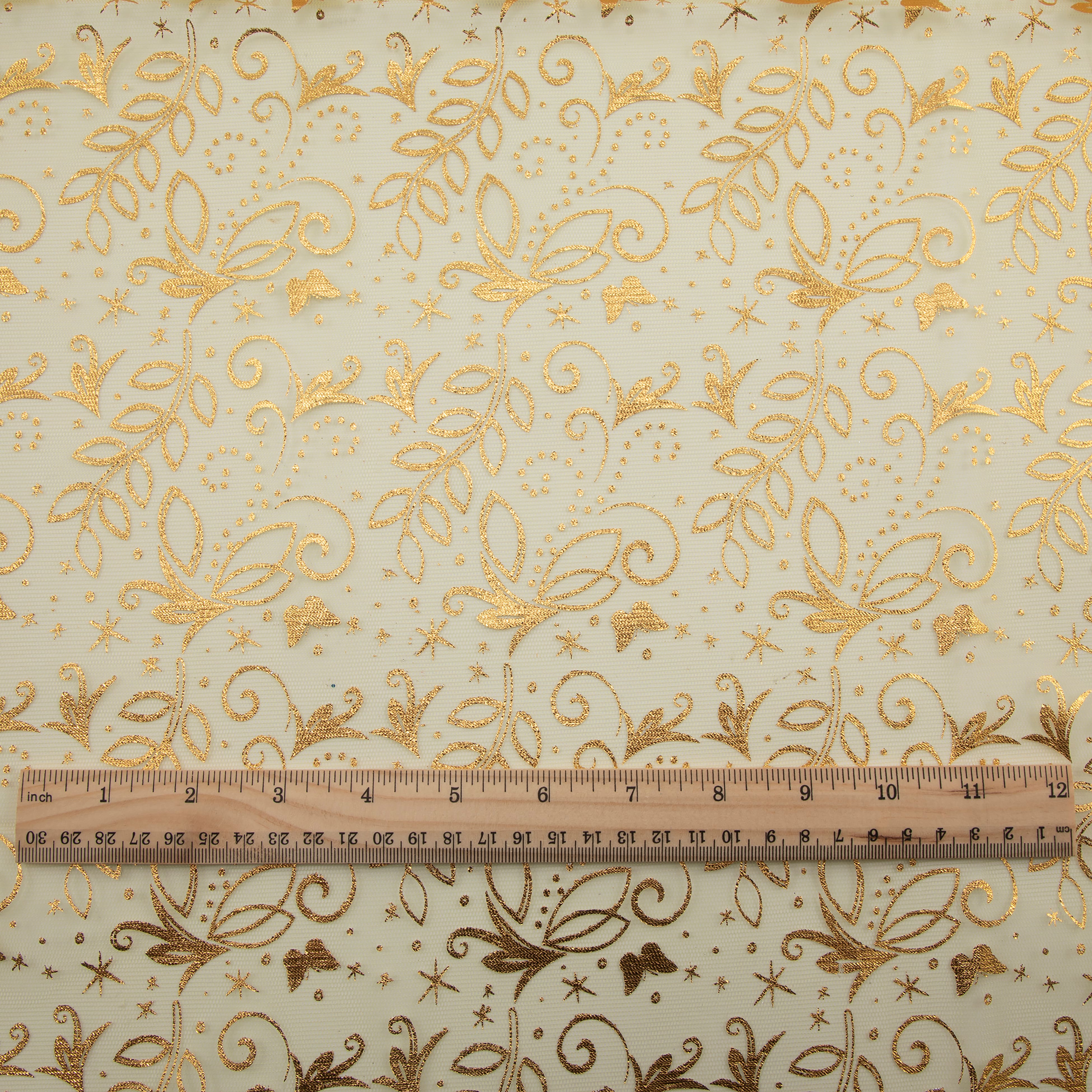 Wyla Yellow Butterfly Mesh Polyester Fabric