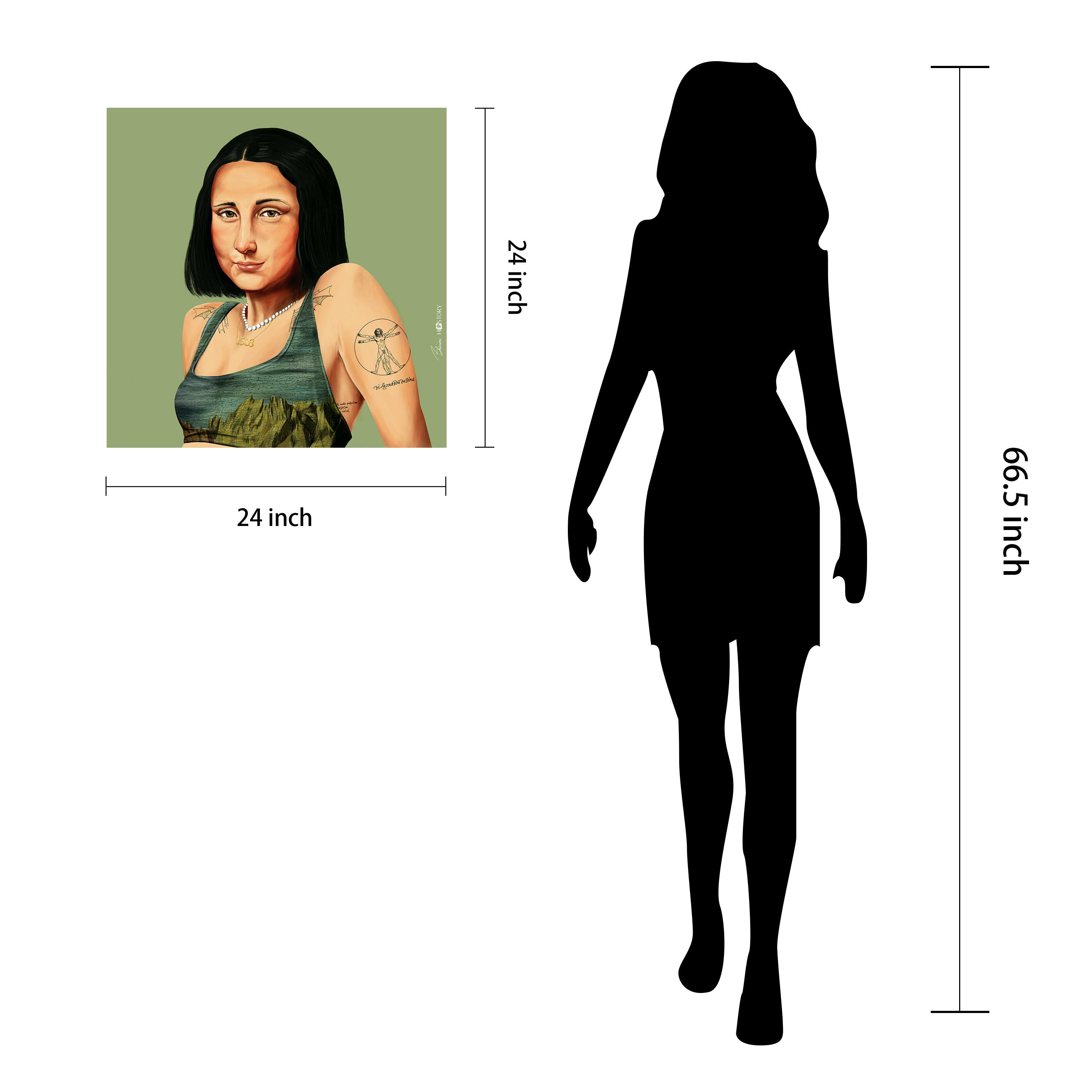 Empire Art Direct Hipstory™ 24" x 24" Hip Mona Lisa Frameless Free Floating Printed Tempered Glass Wall Art