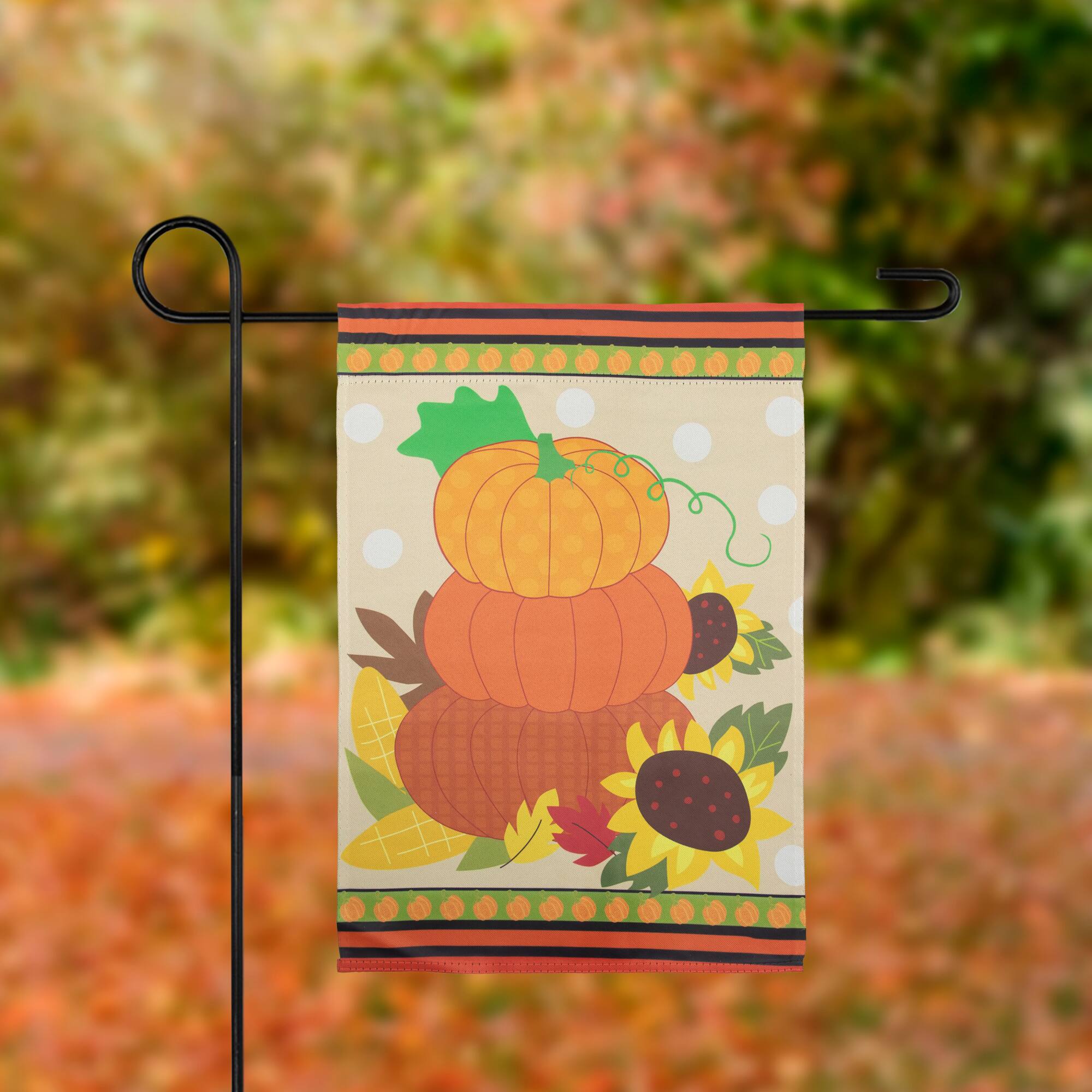 12.5" x 18" Pumpkins & Sunflowers Autumn Garden Flag