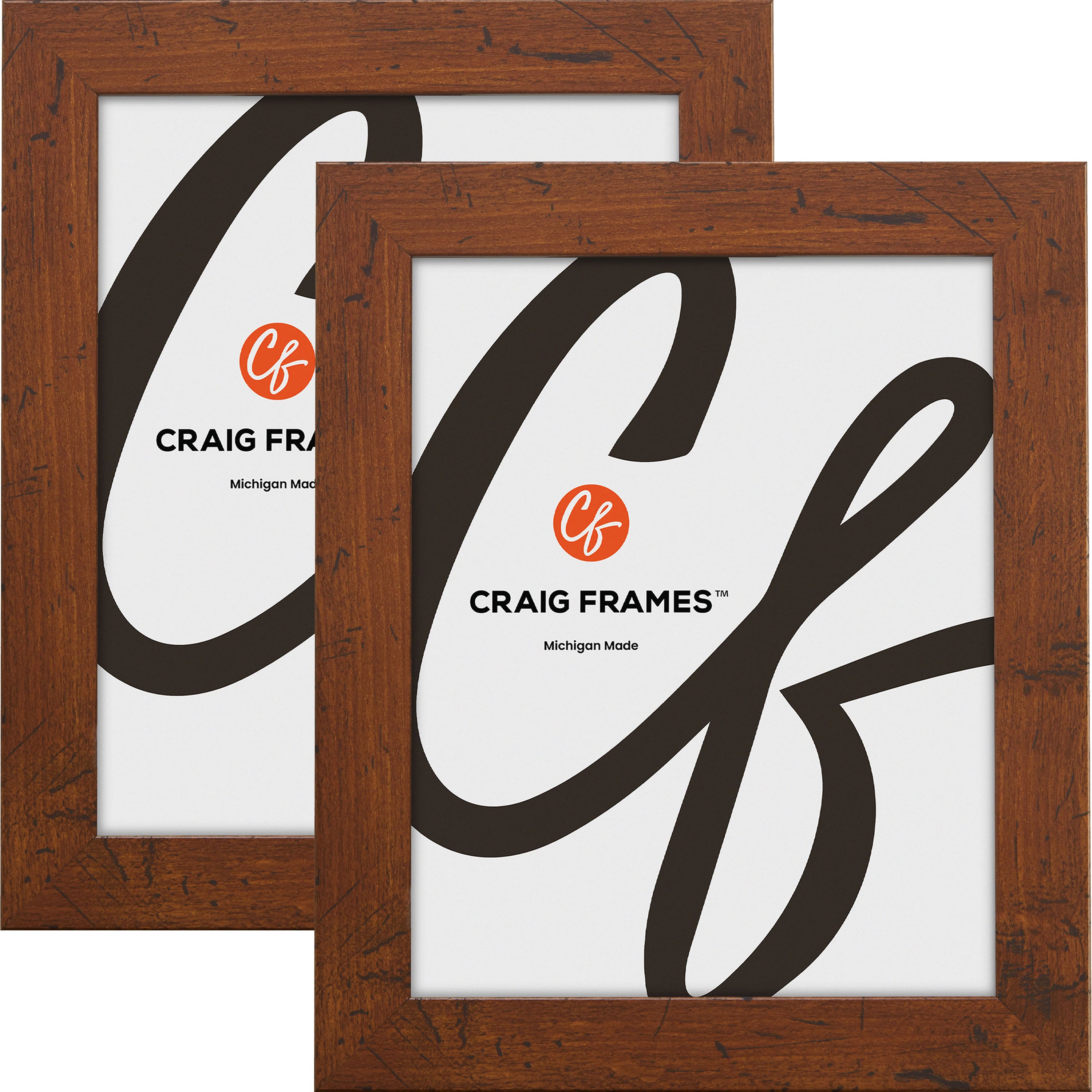 2 Pack Craig Frames Bauhaus 125 Dark Walnut Picture Frame