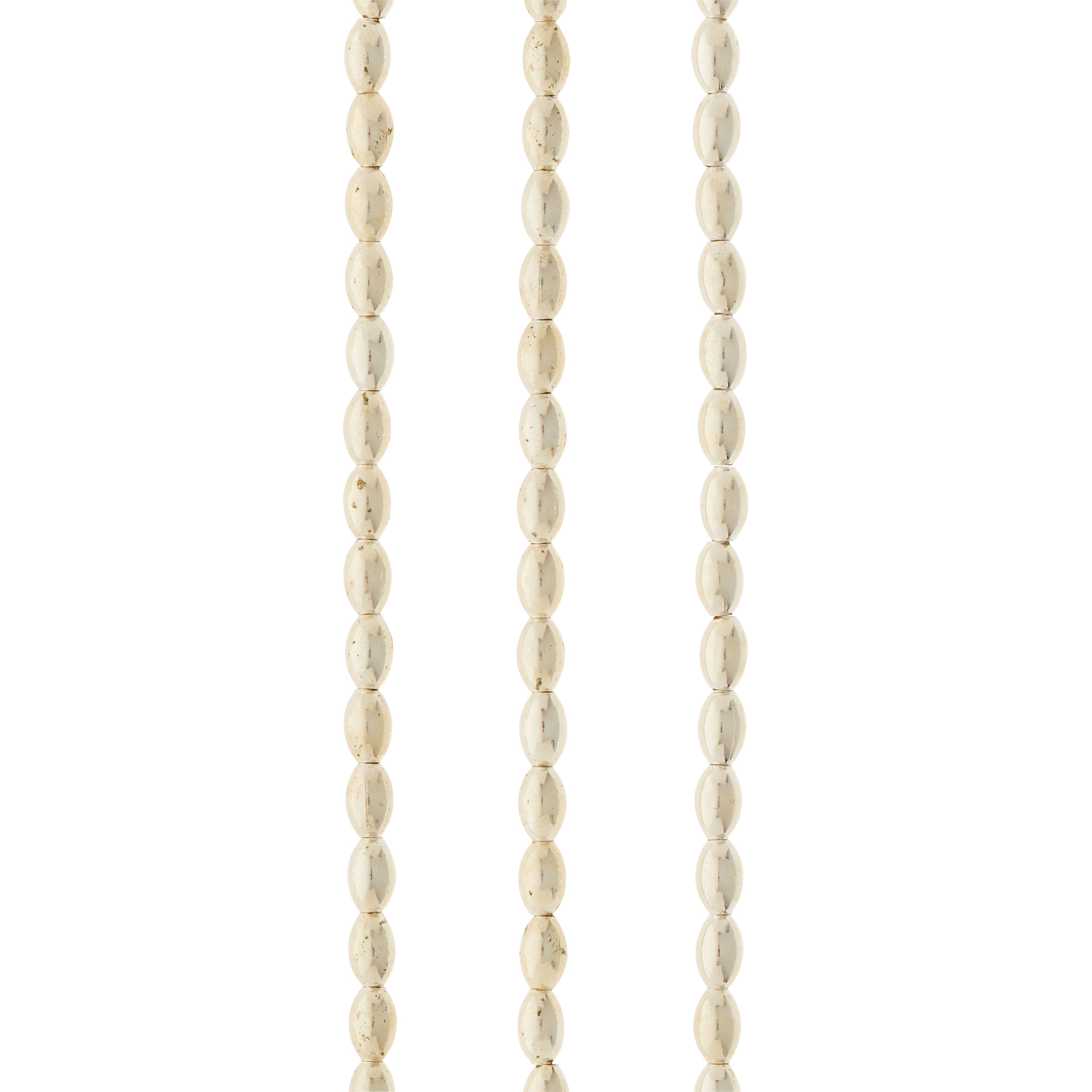 Silver Metal Small Oval Beads, 6mm by Bead Landing™