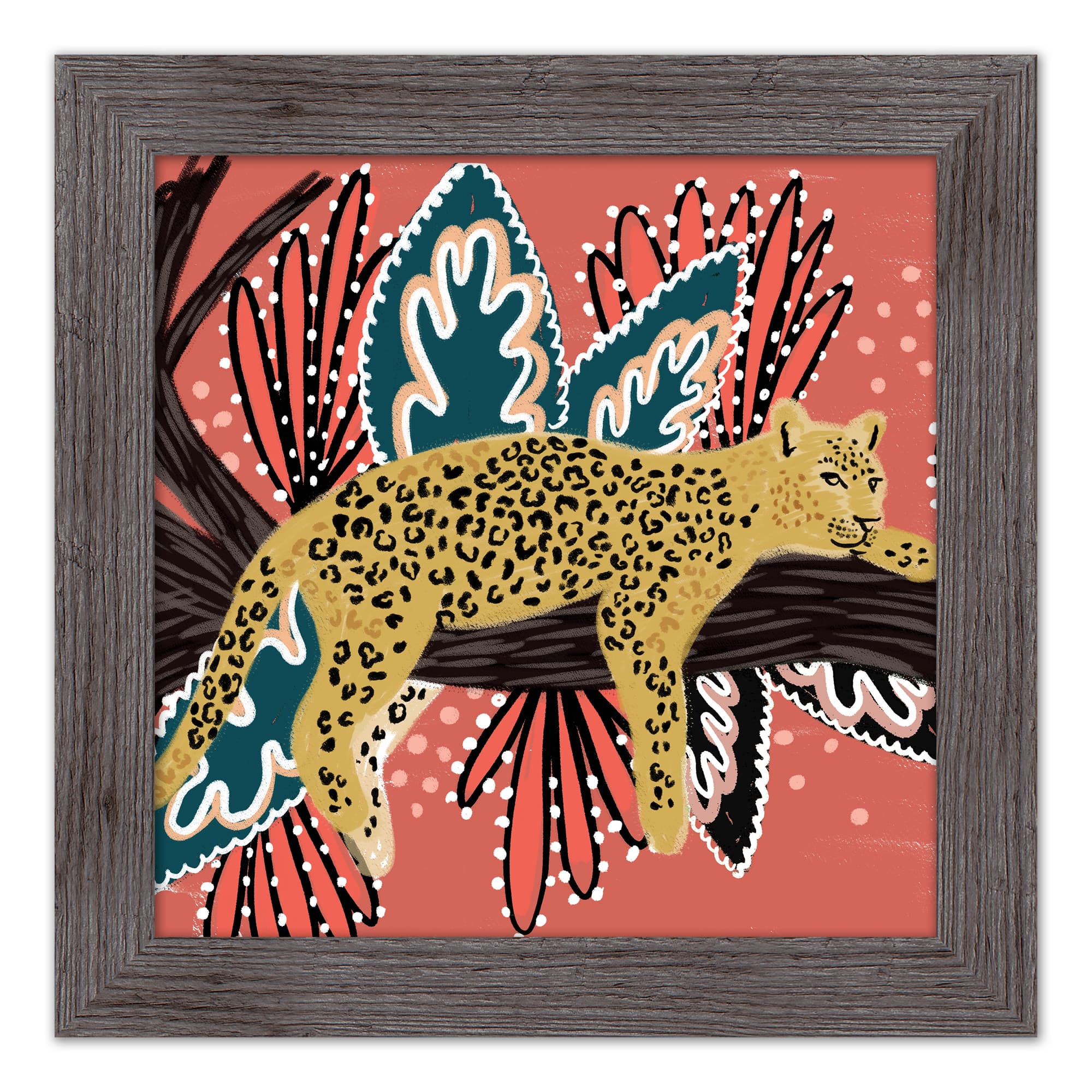 Funky Leopard Western Framed Print