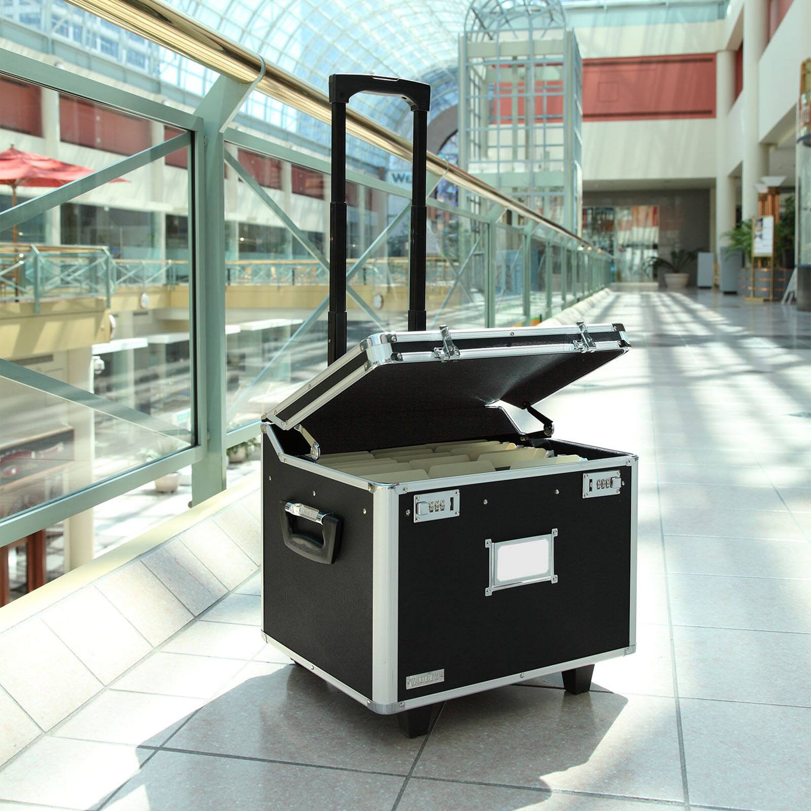 Vaultz Black Locking Mobile File Chest