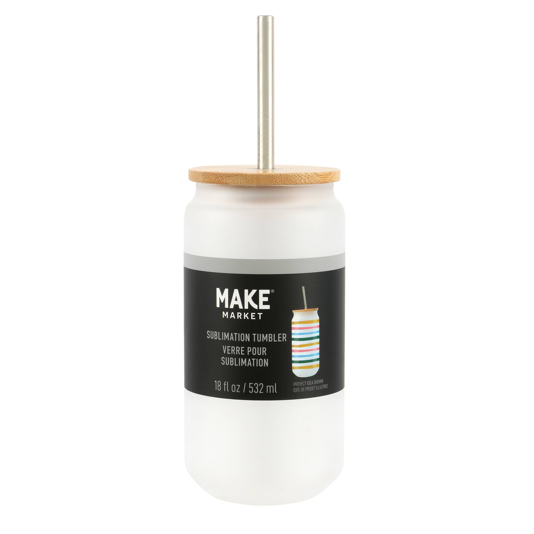 18oz. Glass Can Sublimation Tumbler by Make Market®