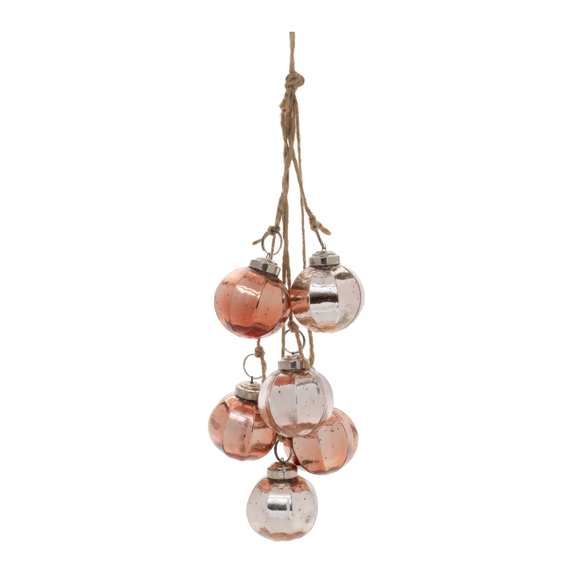15.75" Rustic Mini Ball Ornament Clusters, 2ct.