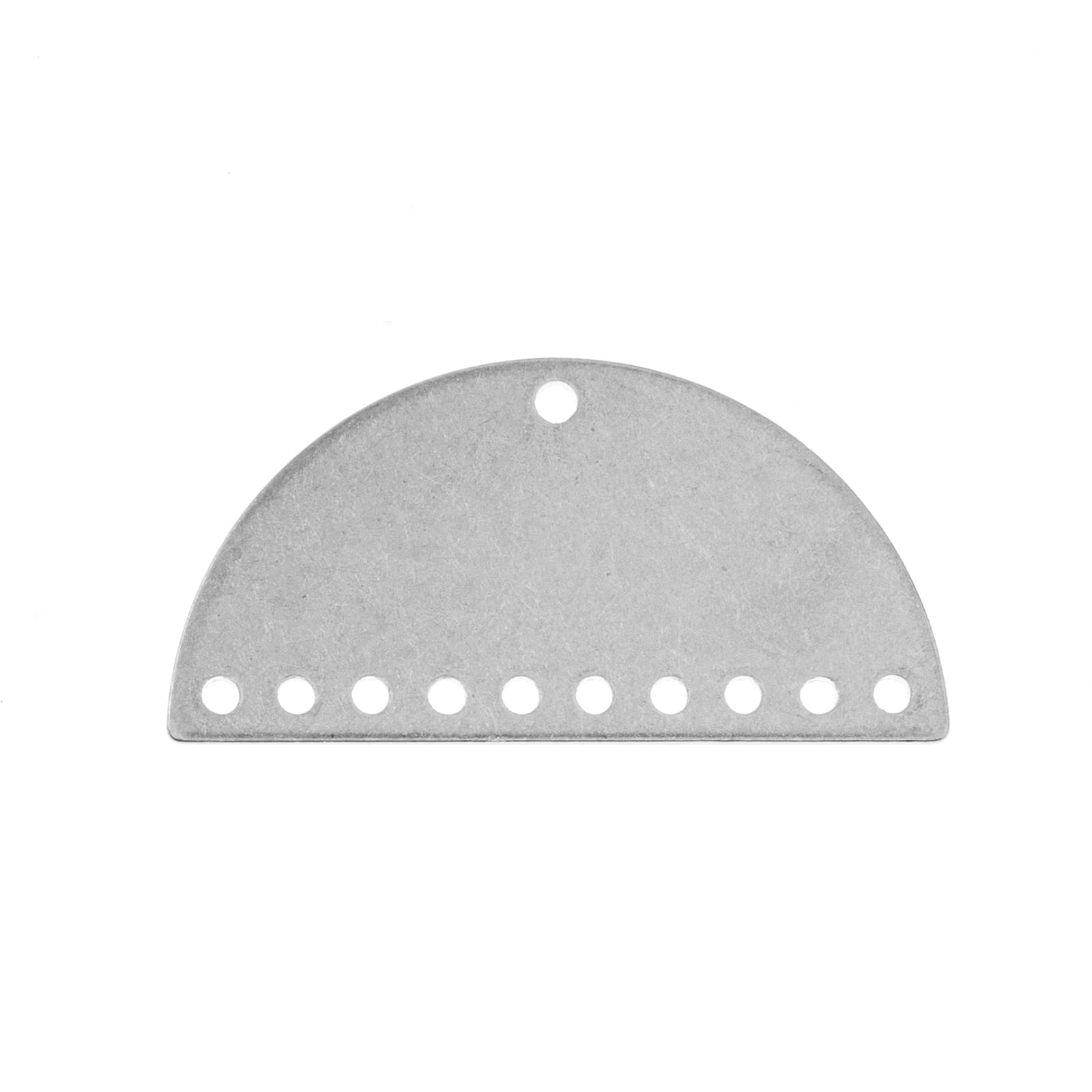 John Bead Silver Half Moon Semicircle with 11 Holes Pendants, 6ct.