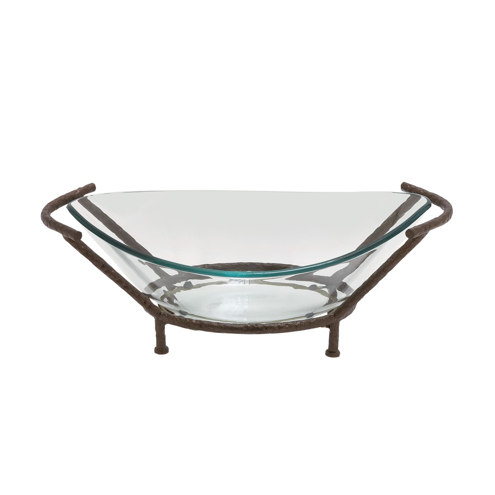 Copper Glass & Metal Modern Serving Bowl
