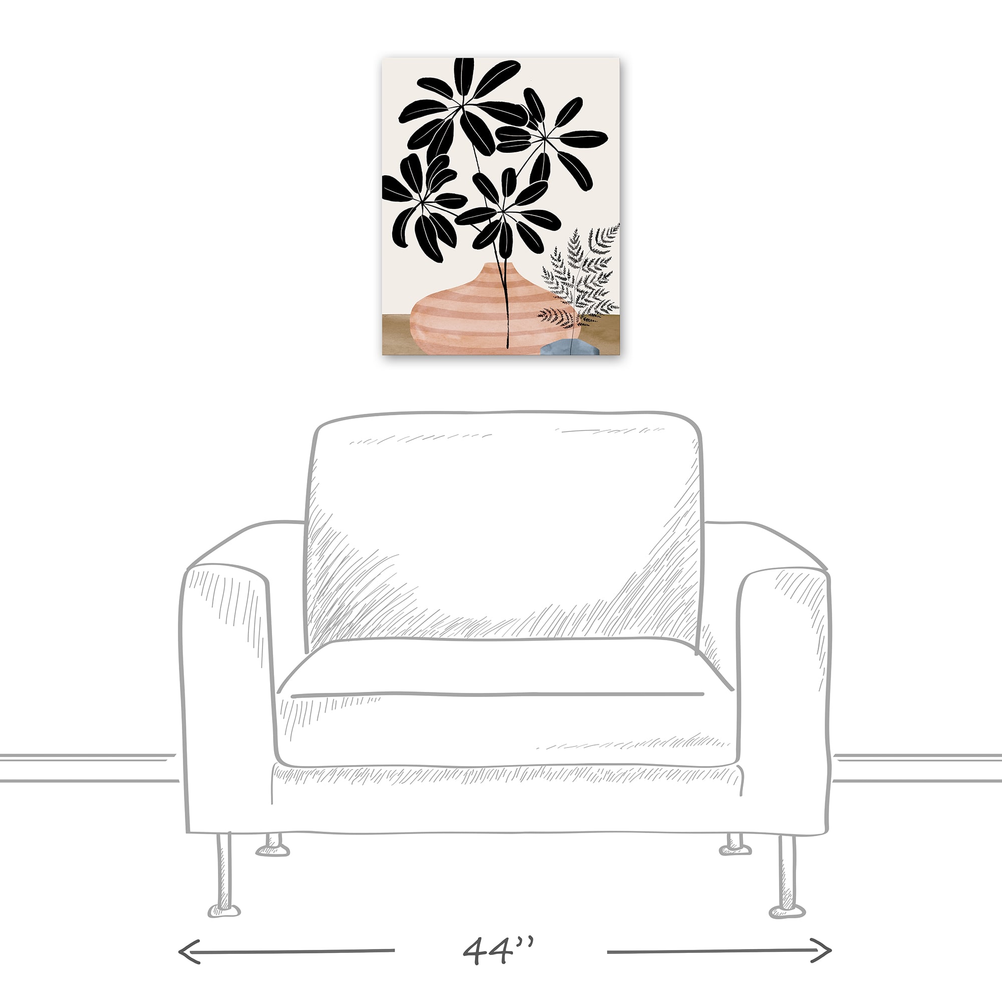 Schefflera Vase 16" x 20" Canvas Wall Art