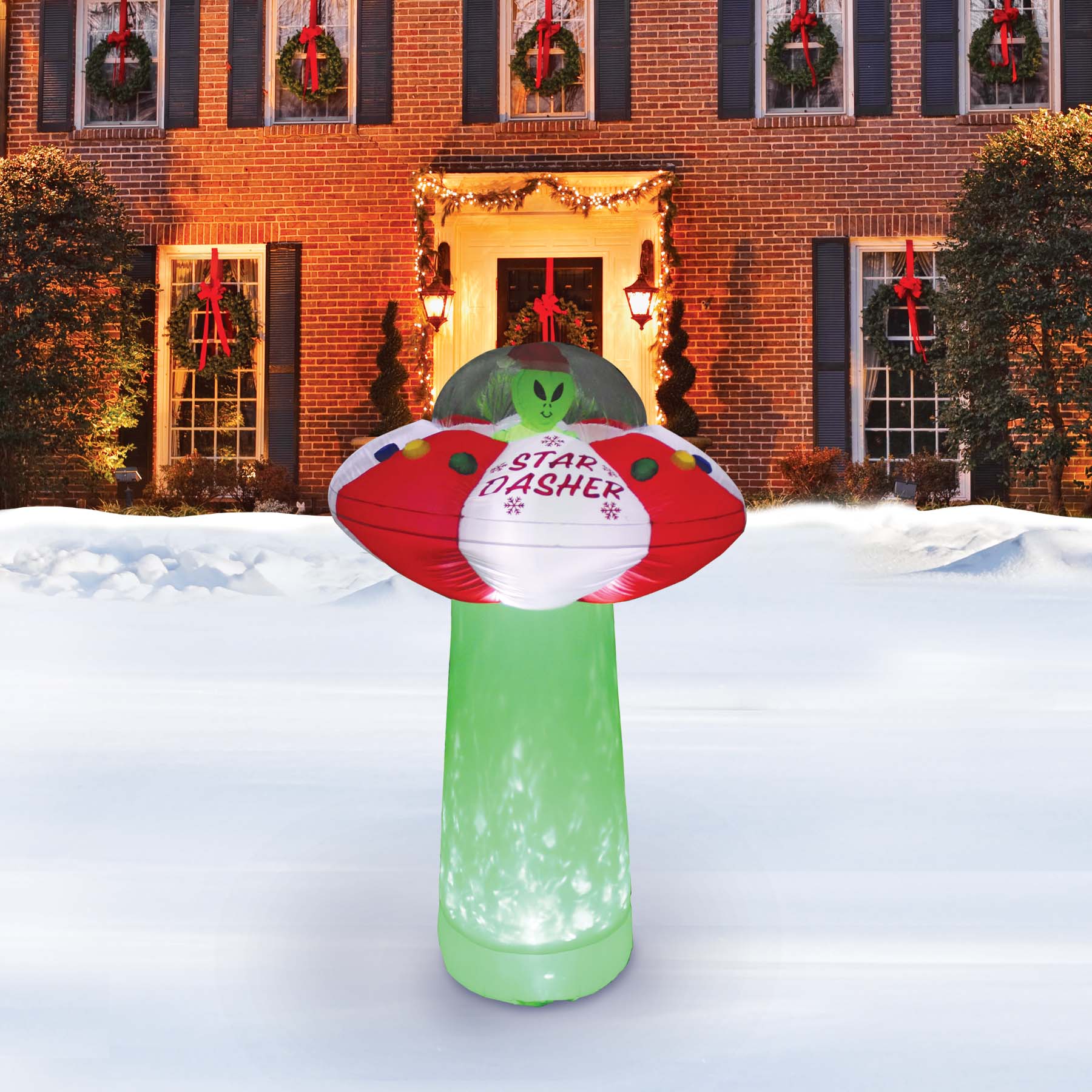 7ft. Inflatable Star Dasher UFO with Tractor Beam