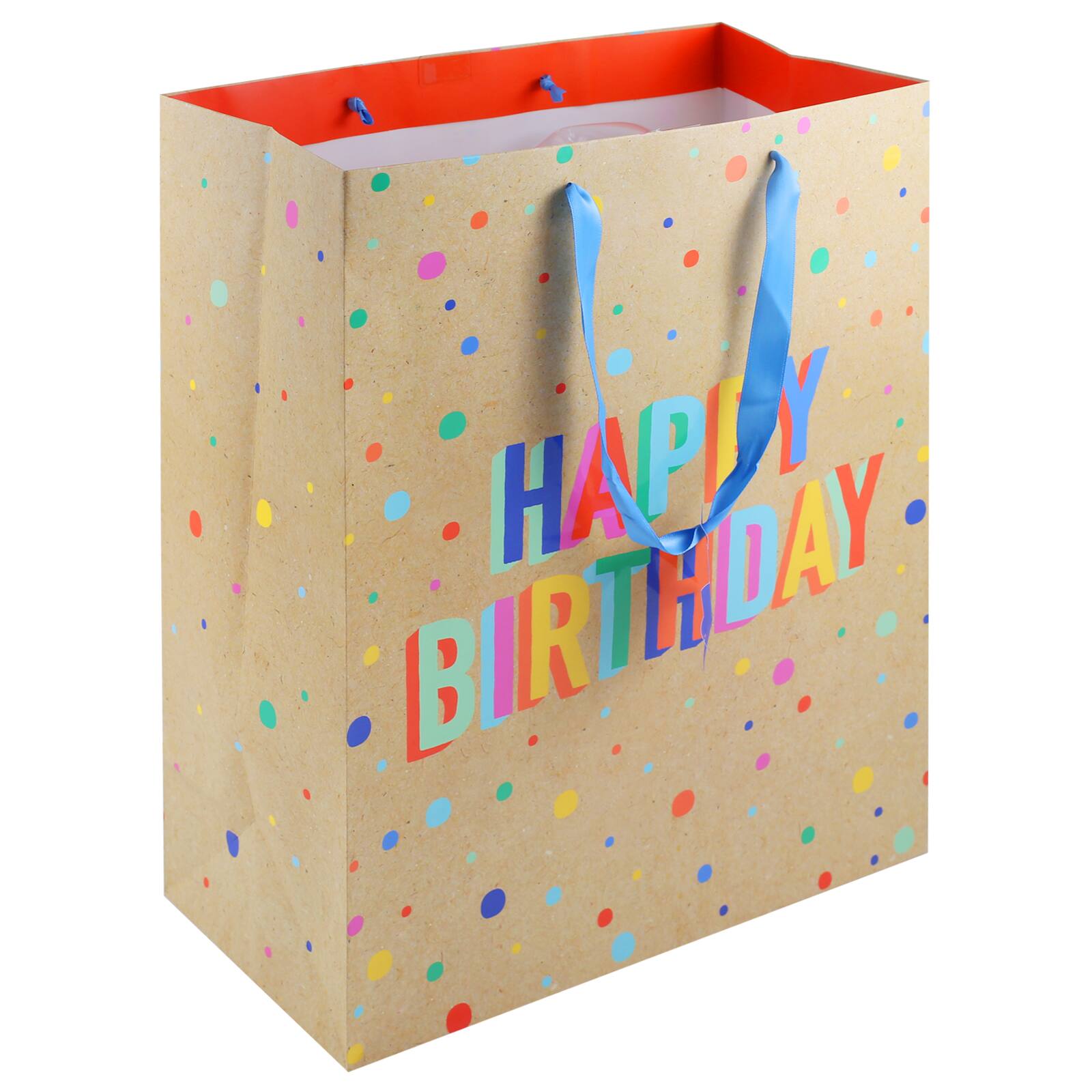 Large Kraft Happy Birthday Gift Bag by Celebrate It™