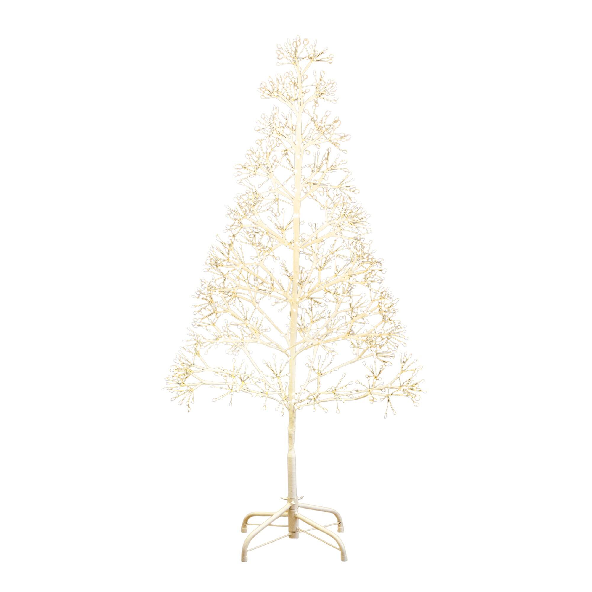 4ft. Pre-Lit Artificial White Starburst Tree, Fairy Warm White LED Lights