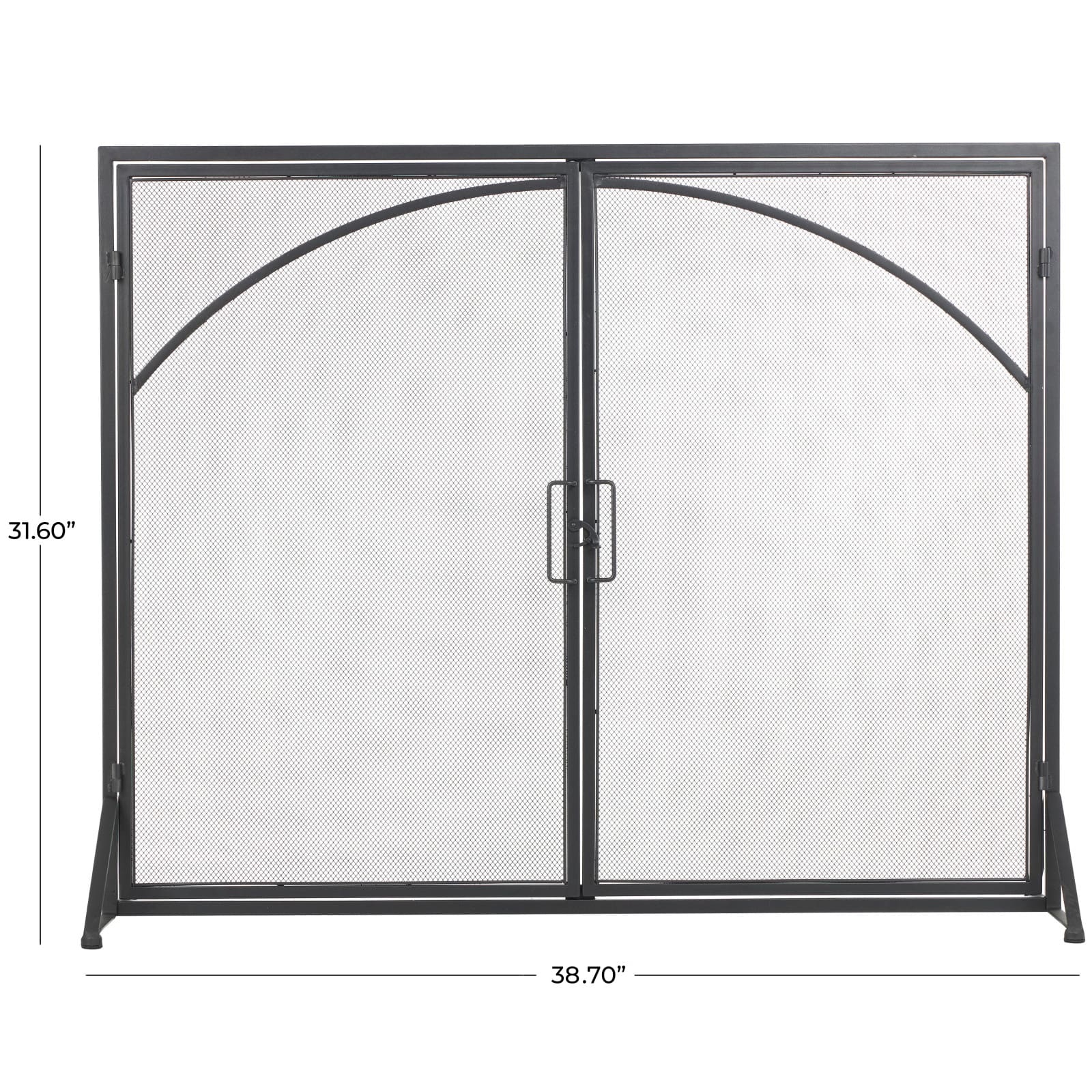 39" Black Metal Minimalistic Single Panel Fireplace Screen