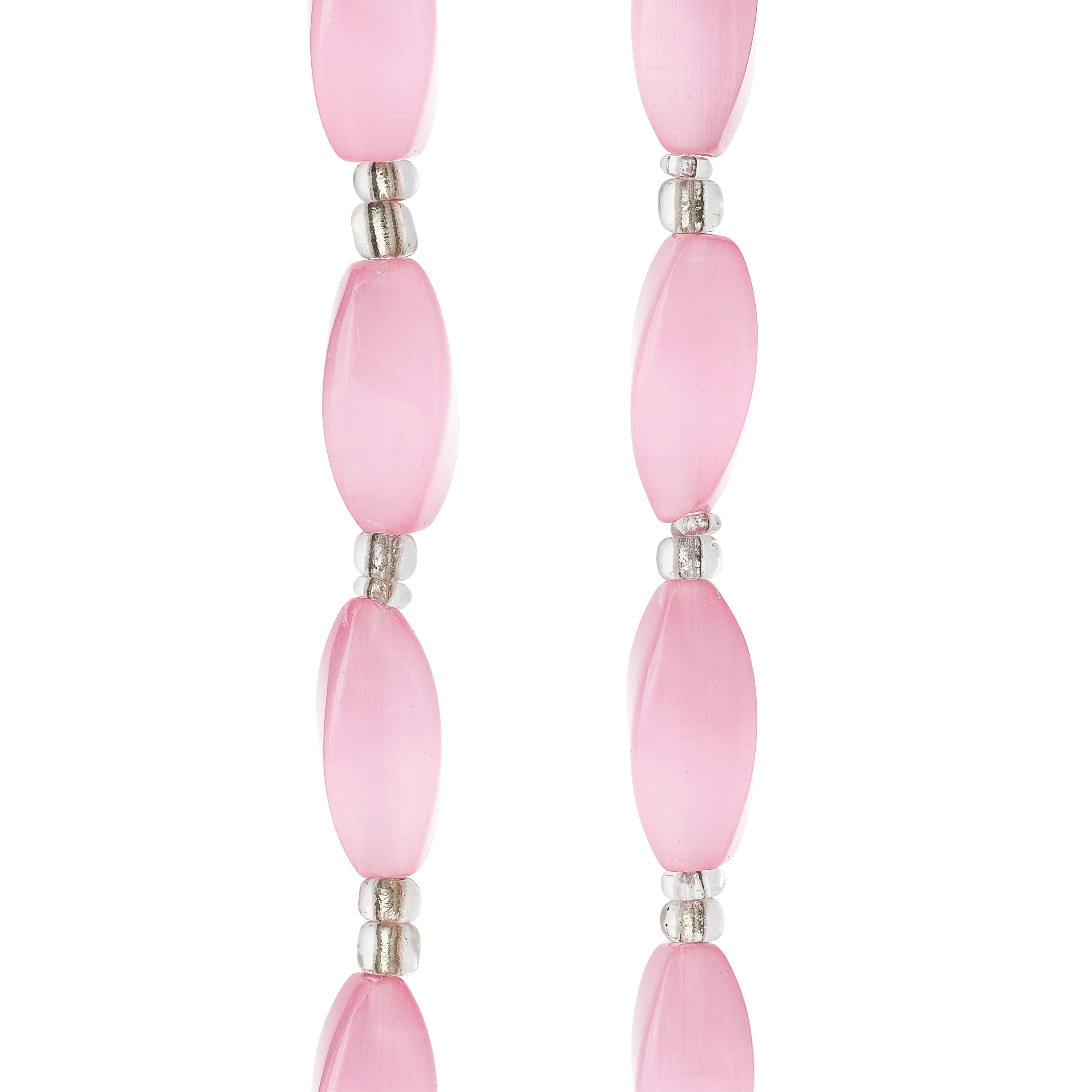 Pink Cat's Eye Glass Twist Beads, 16mm by Bead Landing™