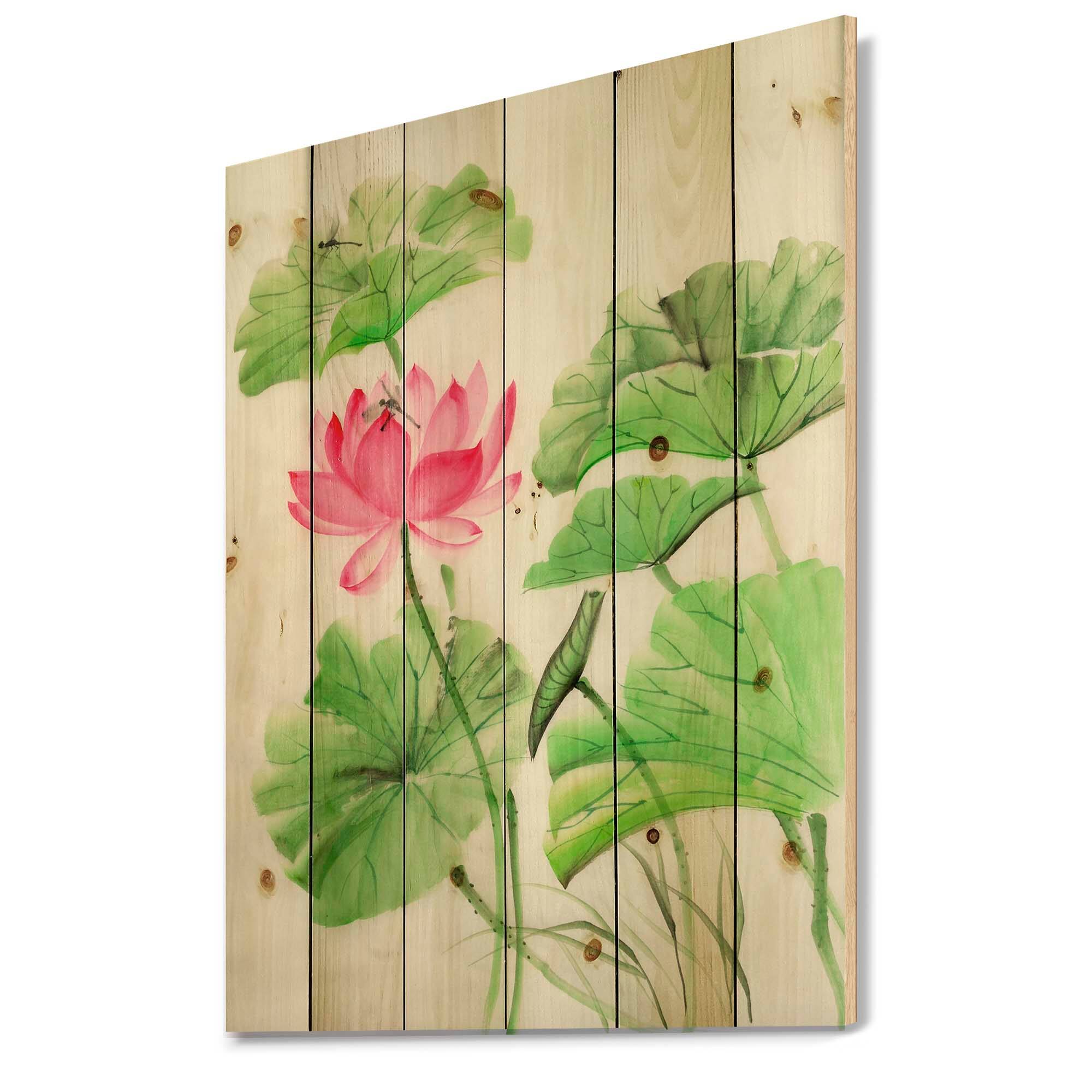 Designart - Lotus and Dragonfly
