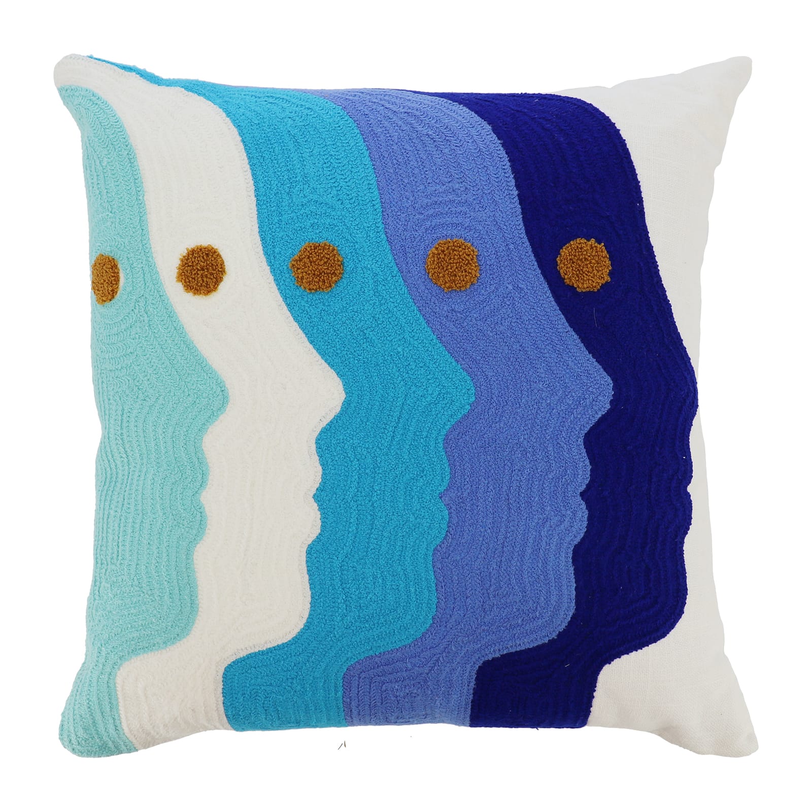Jonathan Adler x Michaels 18" Blue & White Face Art Embroidered Pillow