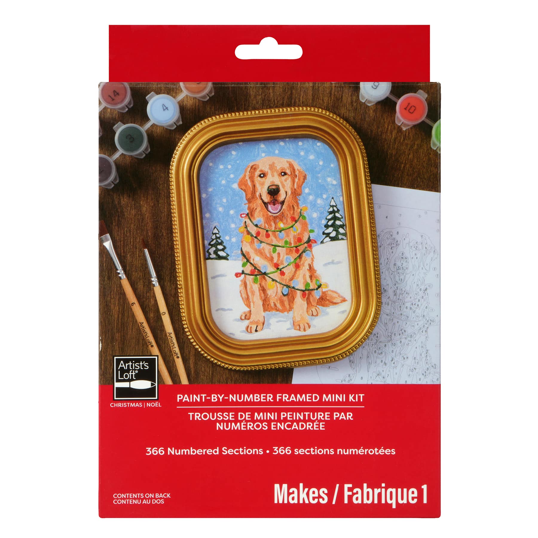 Christmas Lights Dog Paint-by-Number Framed Mini Kit by Artist's Loft®
