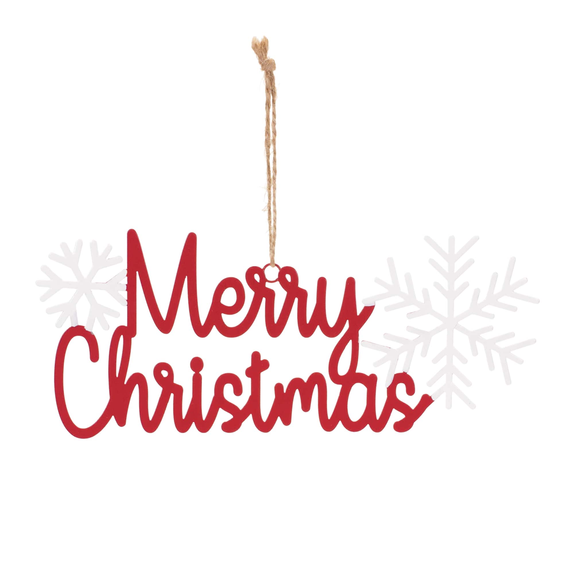 12ct. 3.75" Metal Holiday Sentiment Ornament Set