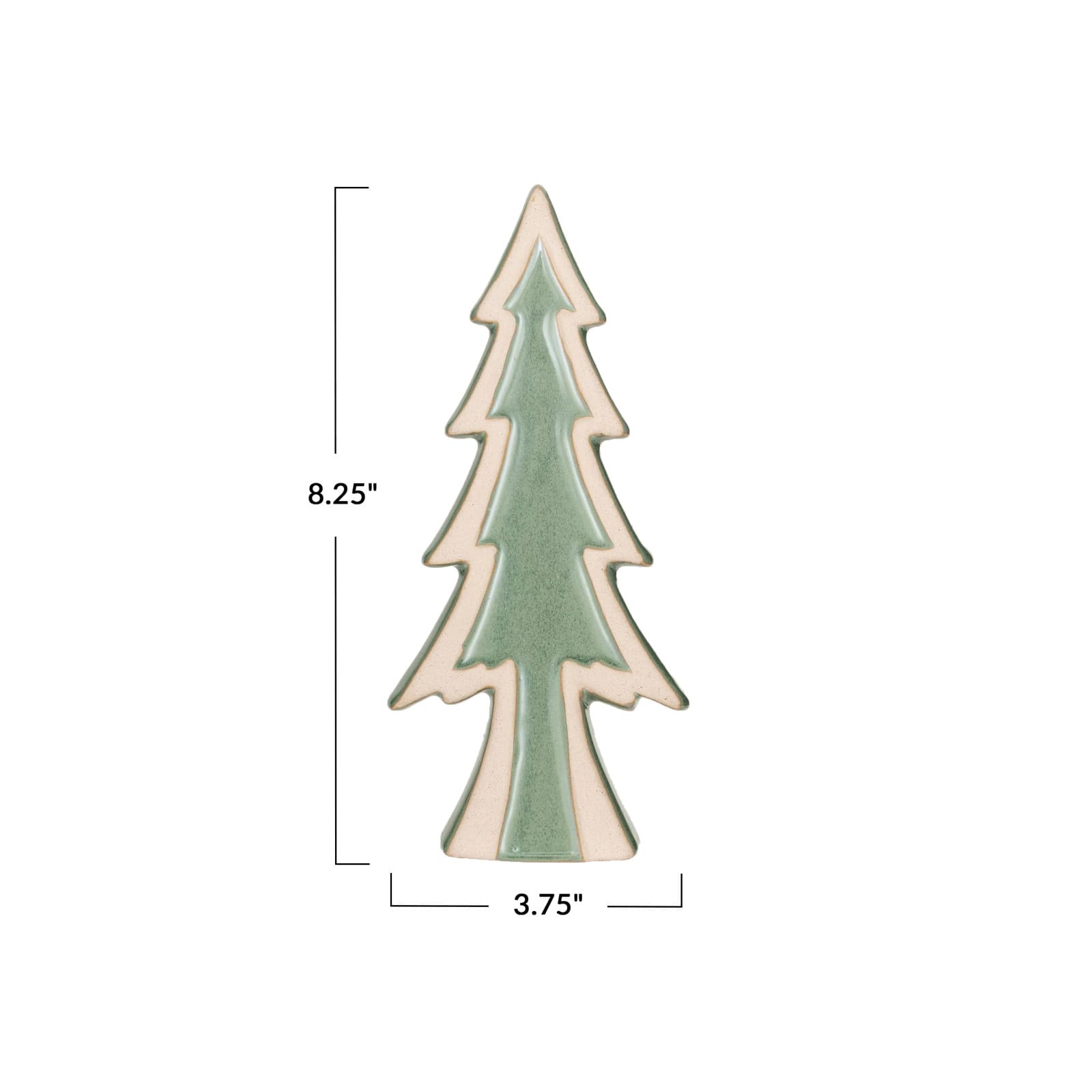Hello Honey® 8.25" Unglazed & Green Reactive Glaze Stoneware Tree Décor Accent