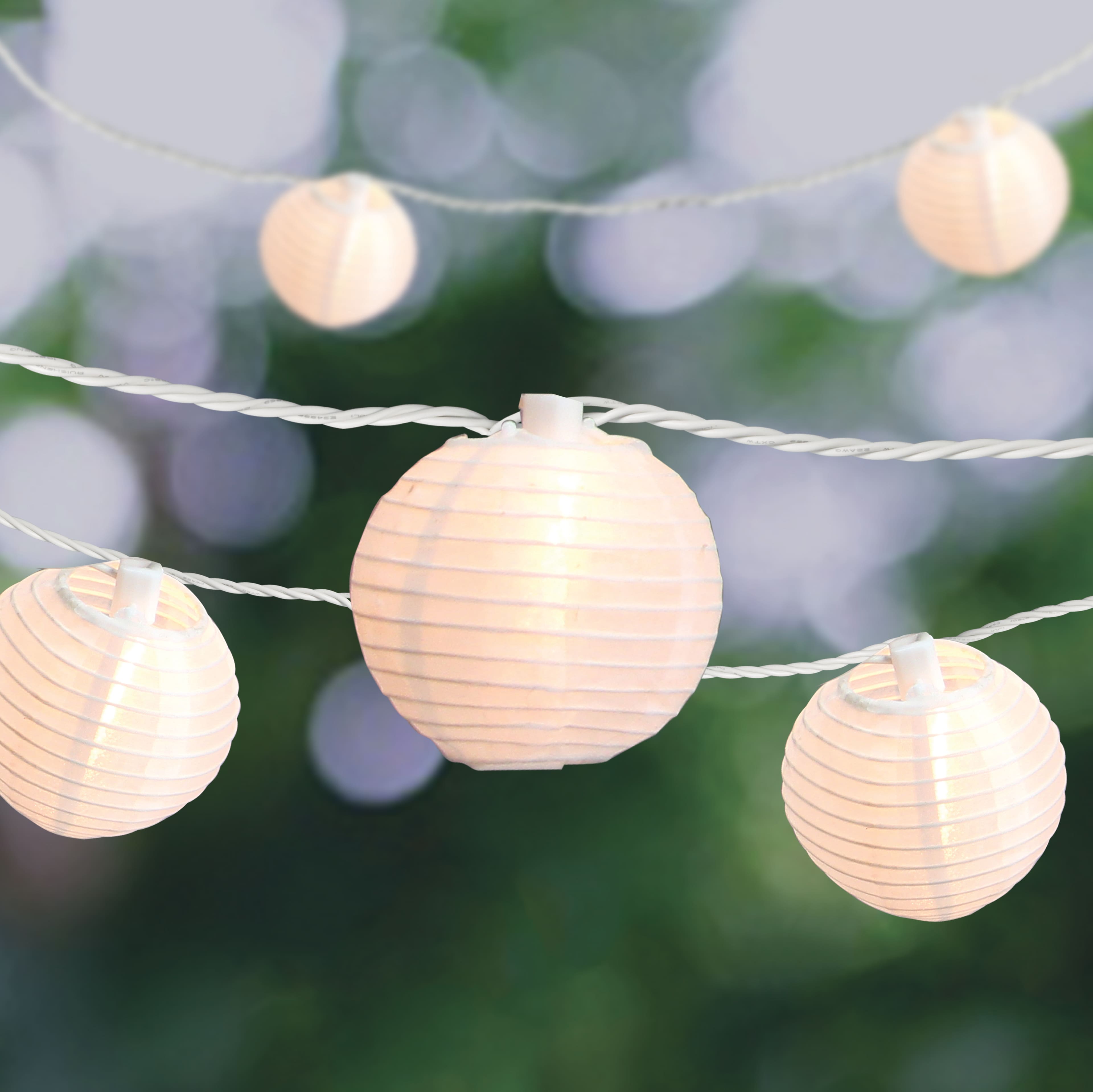 10ct. White Fabric Lantern String Lights by Ashland®