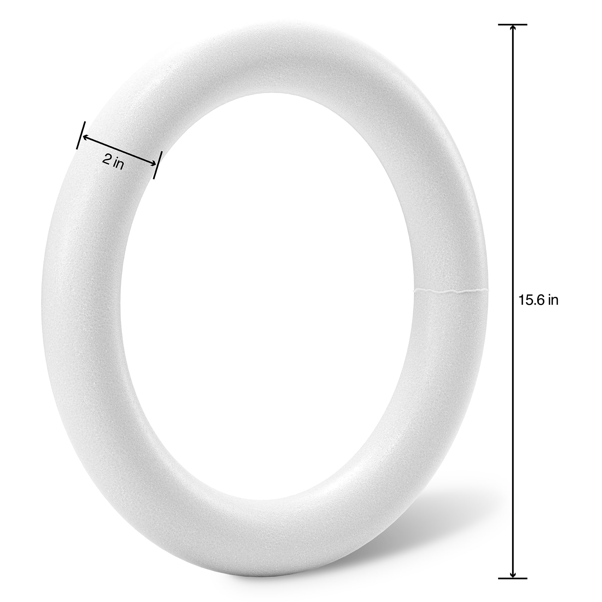 8 Pack: FloraCraft® CraftFōM Extruded Wreath White, 16"