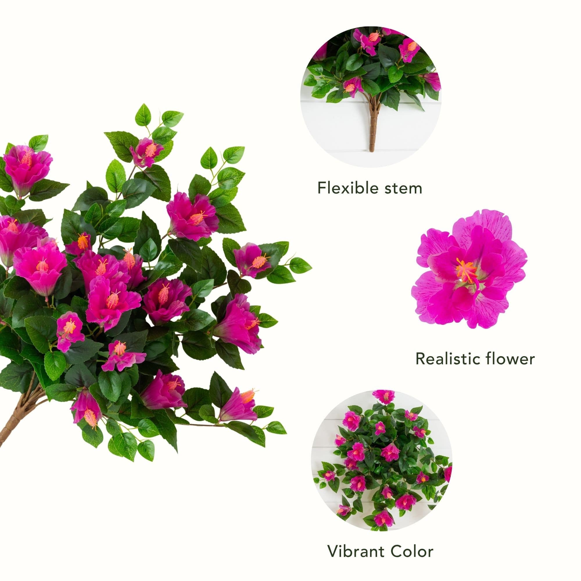 24" UV Resistant Artificial Hibiscus Hanging Plants, 2ct.