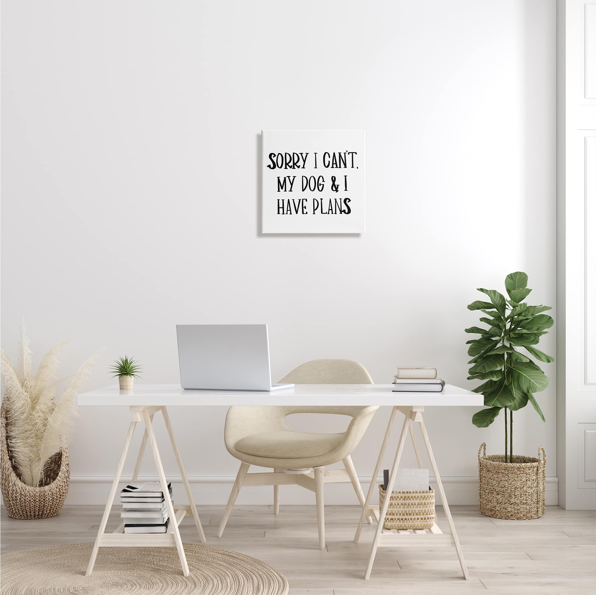 Stupell Industries My Dog And I Have Plans Pet Humor Phrase Canvas Wall Art