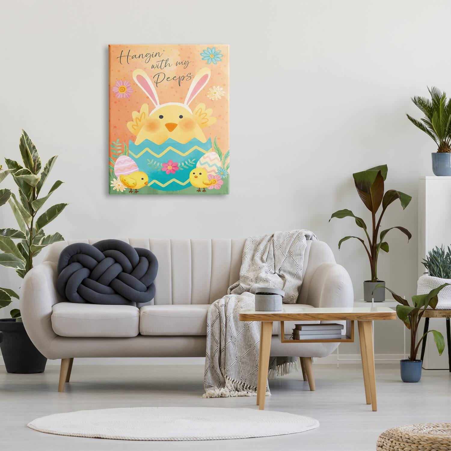 Stupell Industries Hangin' With My Peeps Easter Egg Chicks Canvas Wall Art