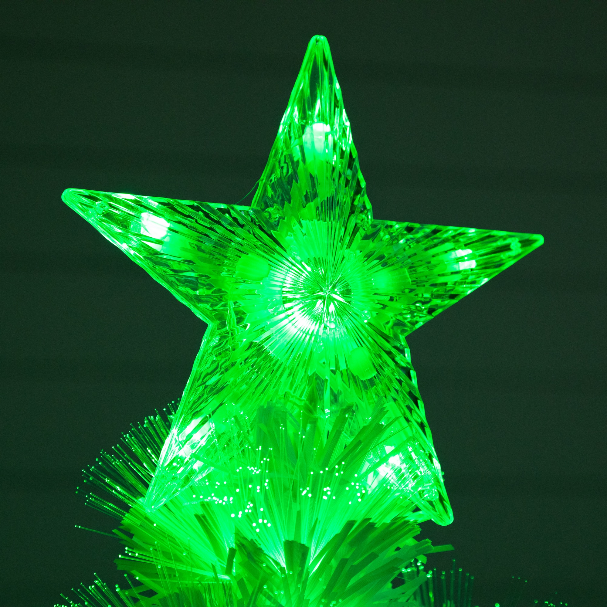 6ft. Pre-Lit Fiber Optic Color Changing Lights White Artificial Christmas Tree with Star Tree Topper