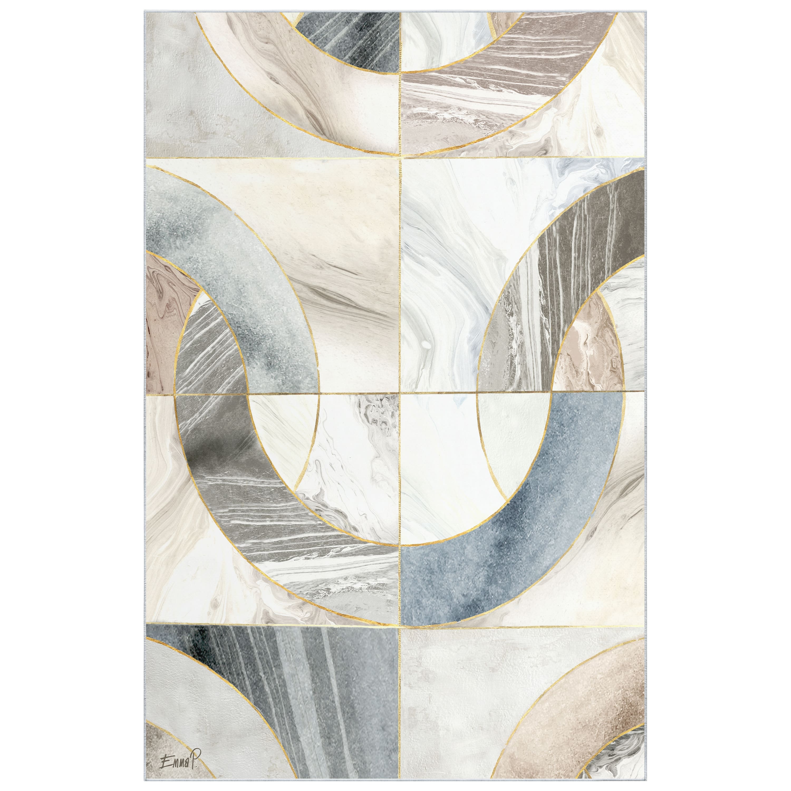Empire Art Direct 5ft. x 7.5ft. Mosaic Serenity I Tapis D'Art Washable Geometric Area Rug