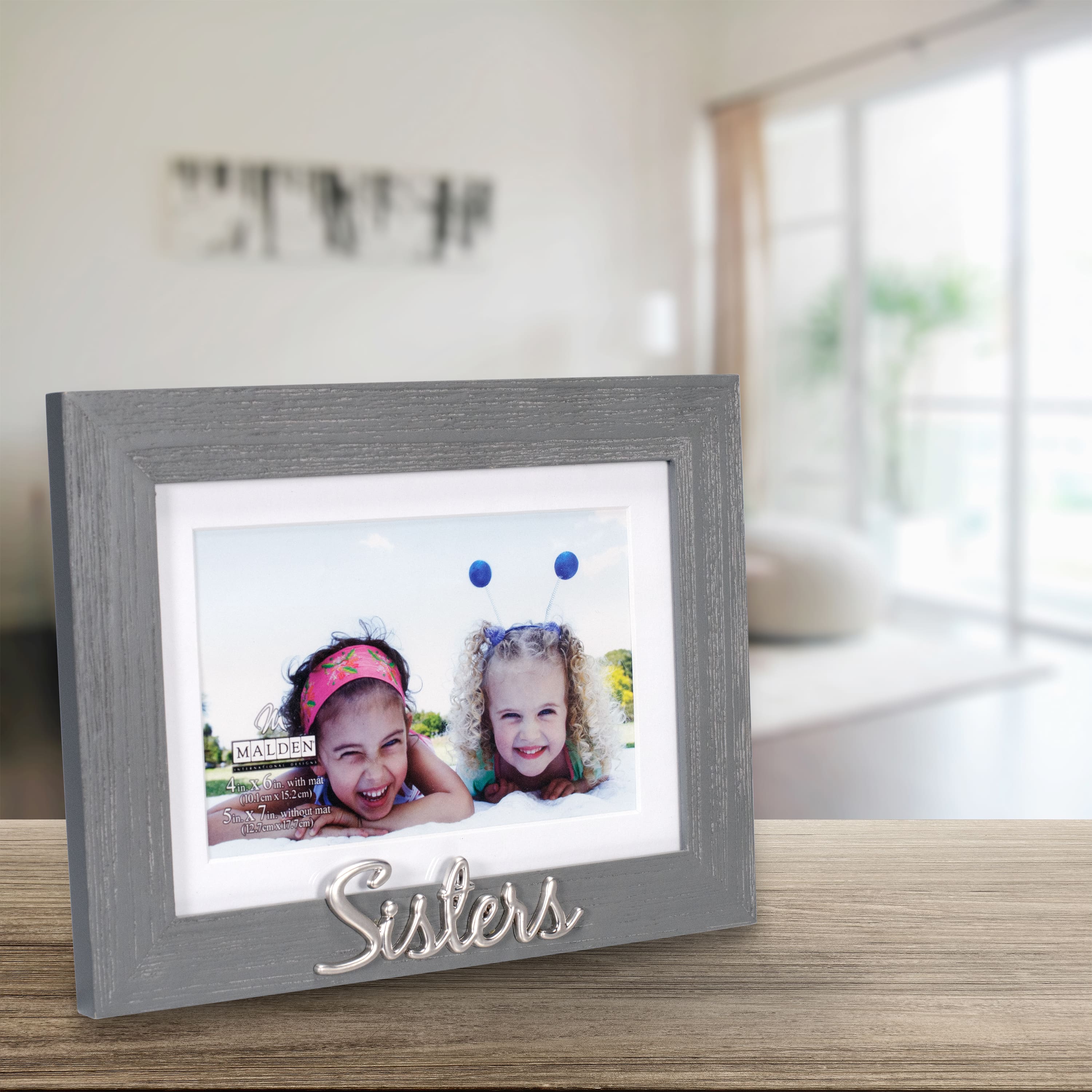Malden International Designs Sisters 4" x 6" Distressed Expression Frame with Mat