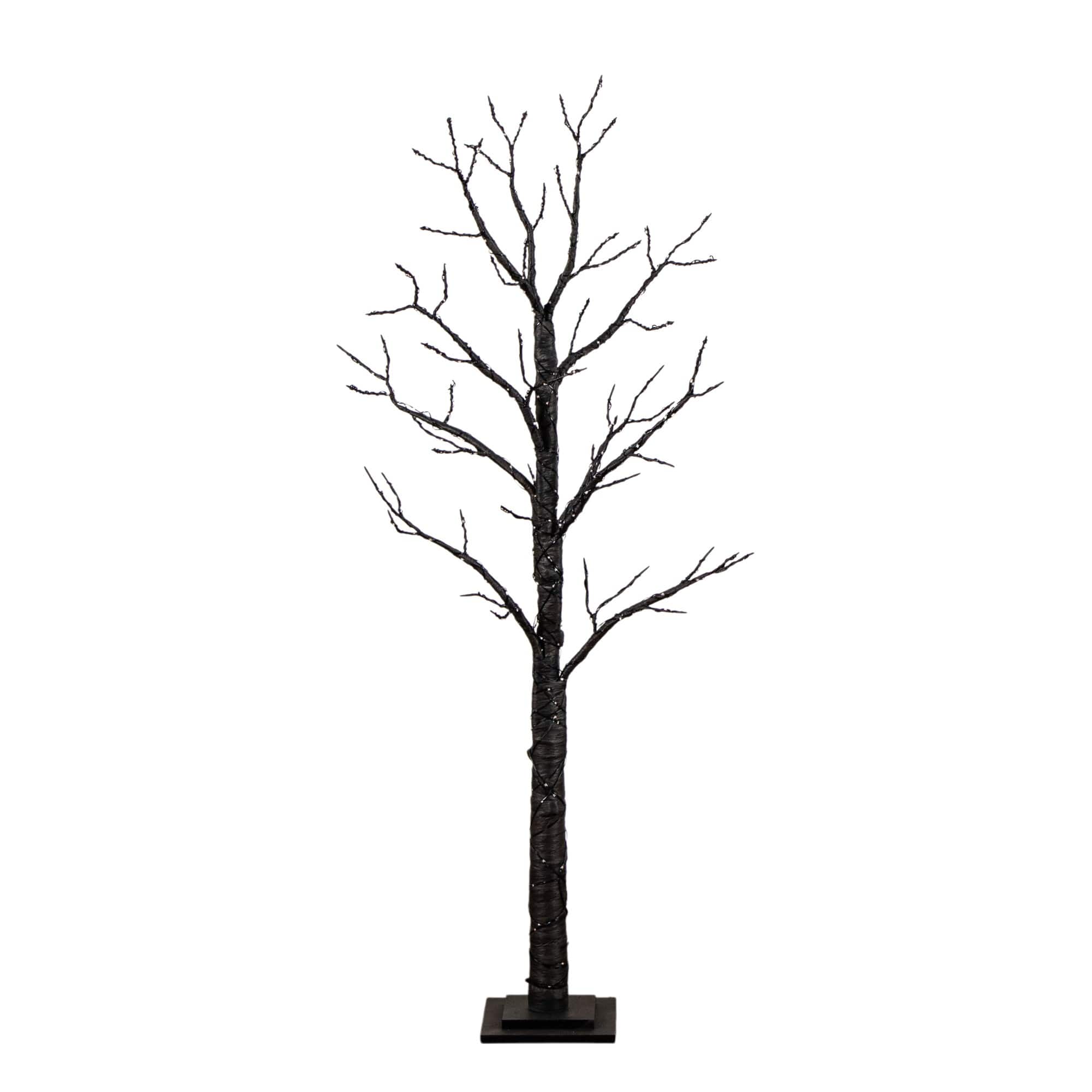 5ft. Pre-Lit Artificial Halloween Twig Tree with 360 Orange & Purple LED Lights