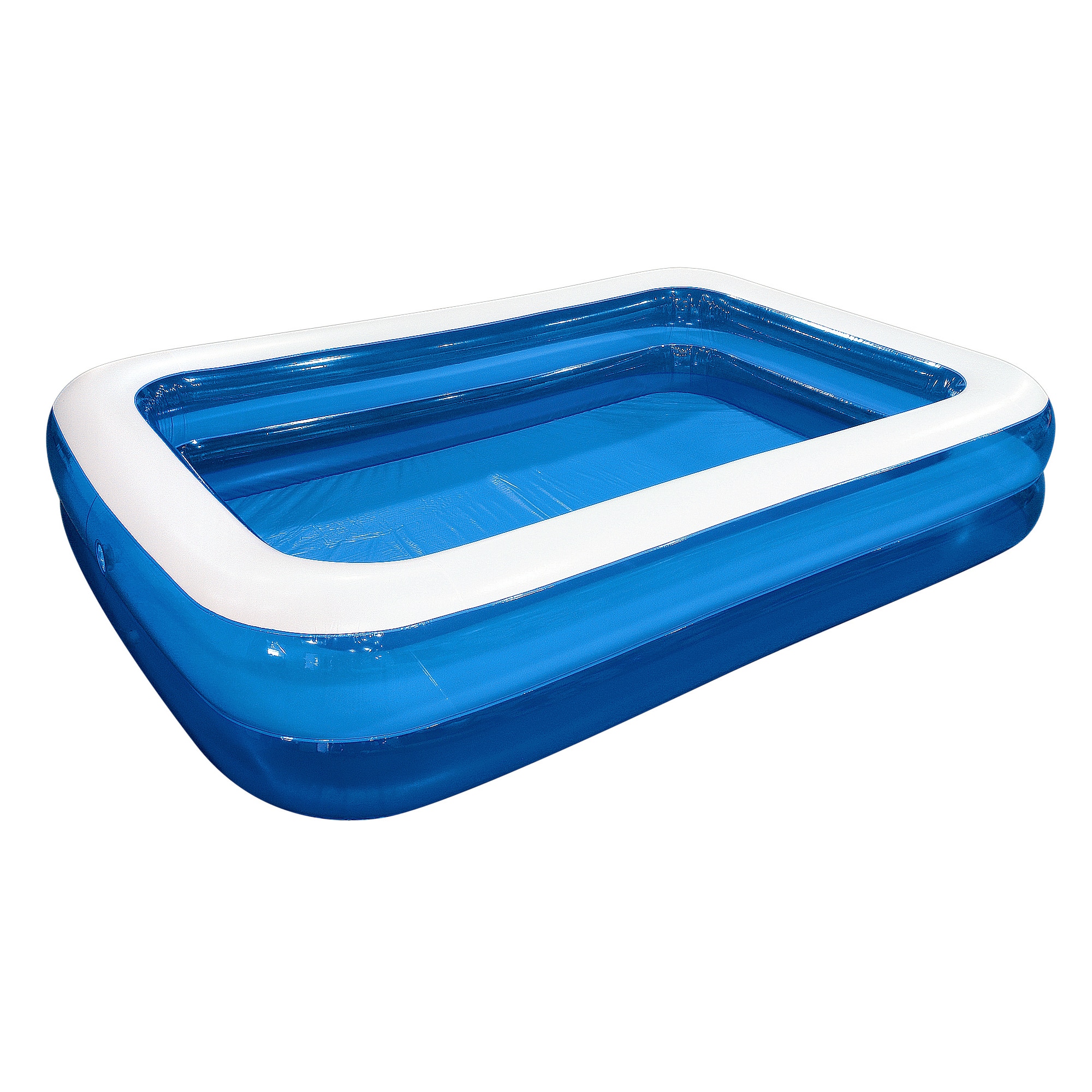 Pool Central® 8.5ft. Blue and White Inflatable Rectangular Swimming Pool