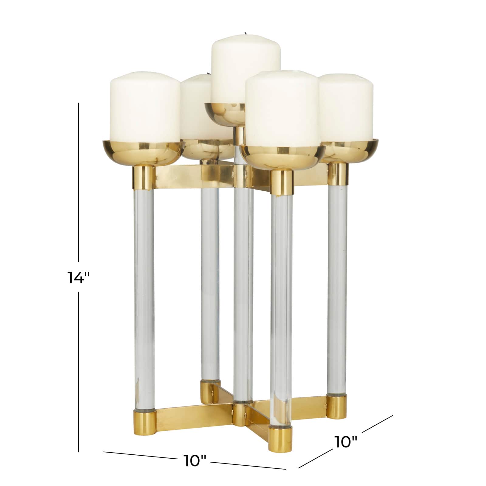 14" Gold Contemporary Candleholder