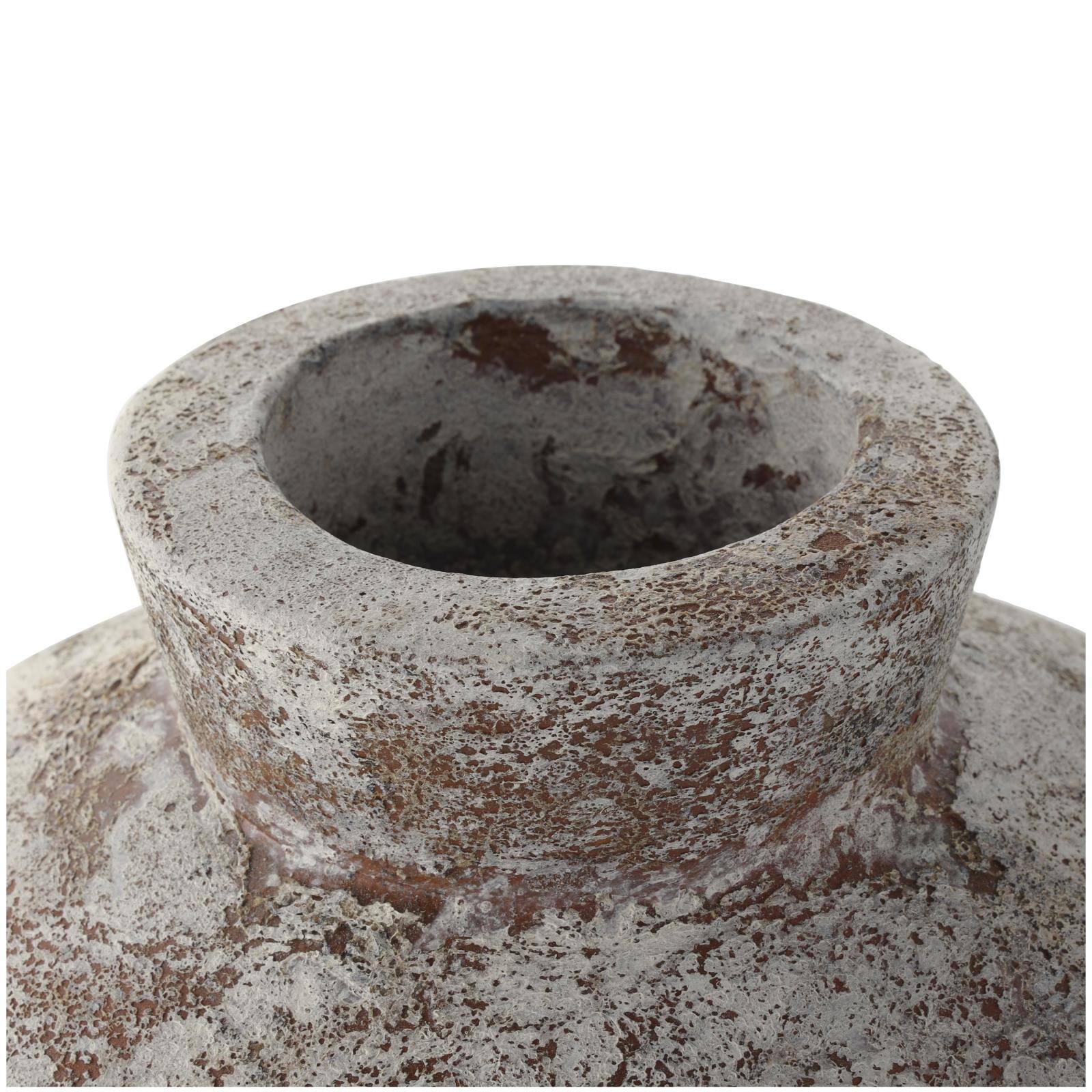 9.75" Brown Ceramic Antique Style Textured Square Vase