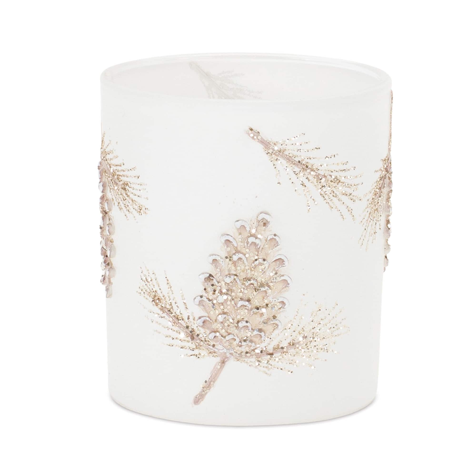 3.5" Glittered Pinecone Candle Holders, 6ct.