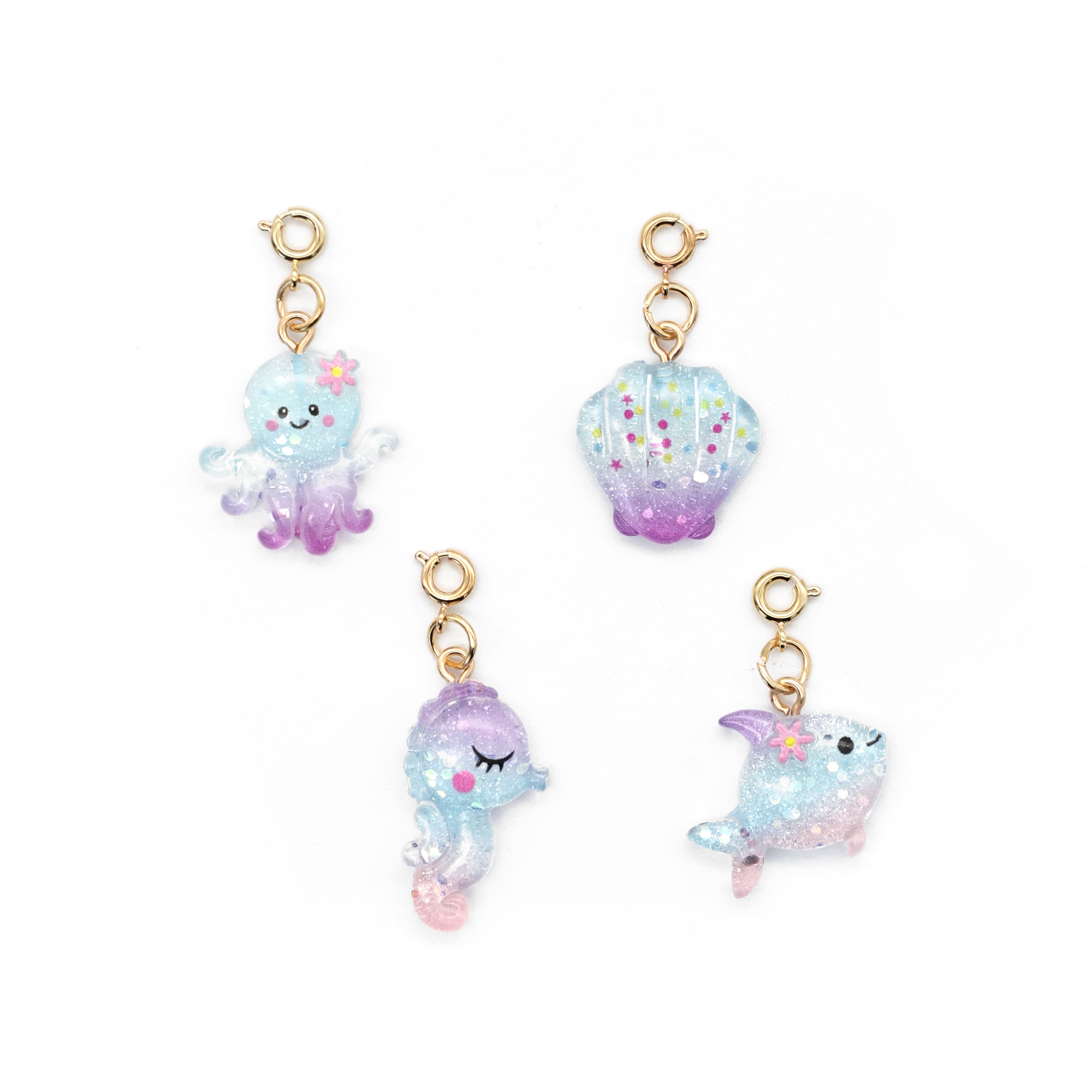 Purple & Blue Glitter Sea Life Charms, 4ct. by Creatology™