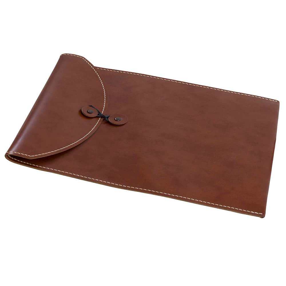 JAM Paper 9.5" x 12.5" Leather Portfolio with Button & String